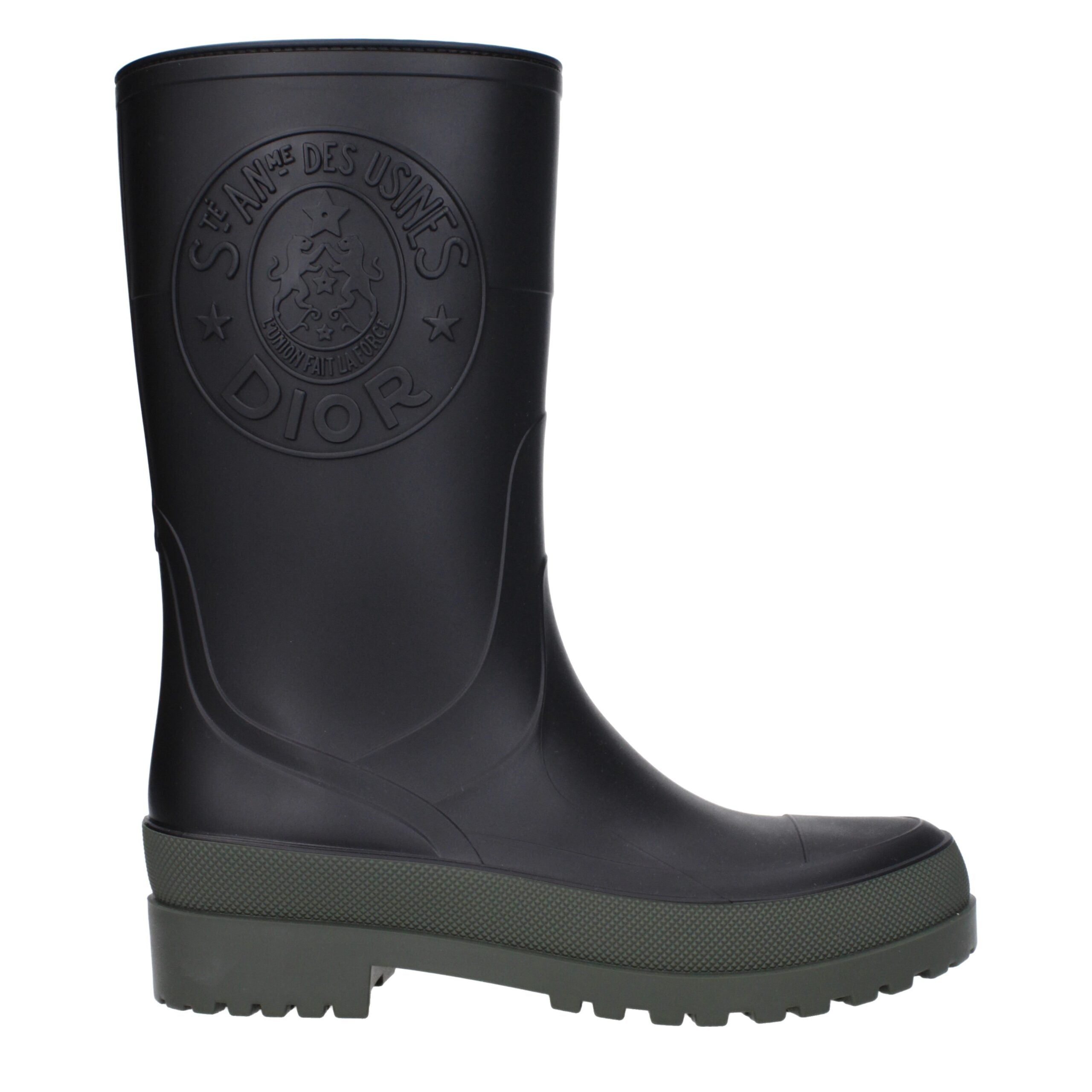 Christian Dior Black Cotton Rain Boots