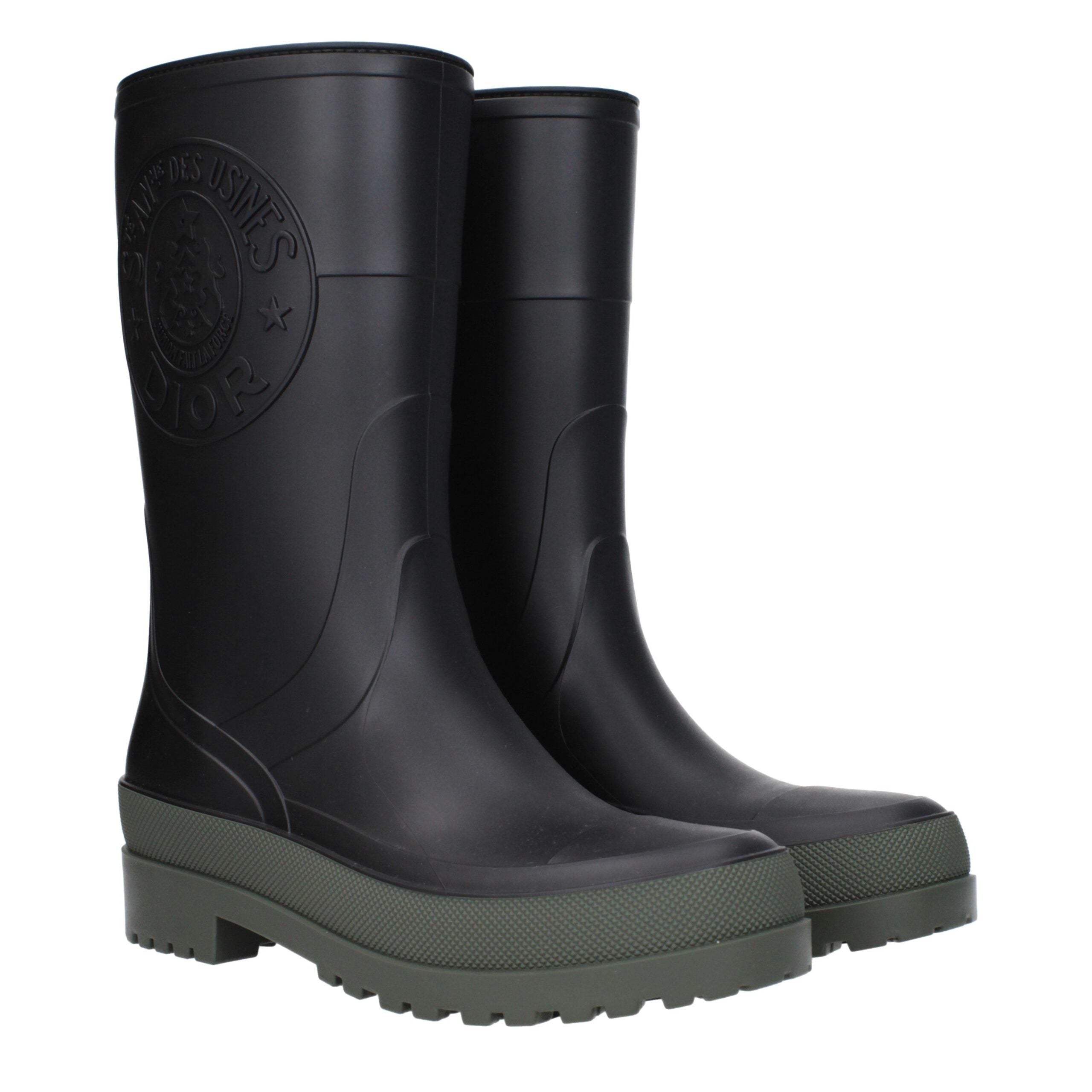Christian Dior Black Cotton Rain Boots