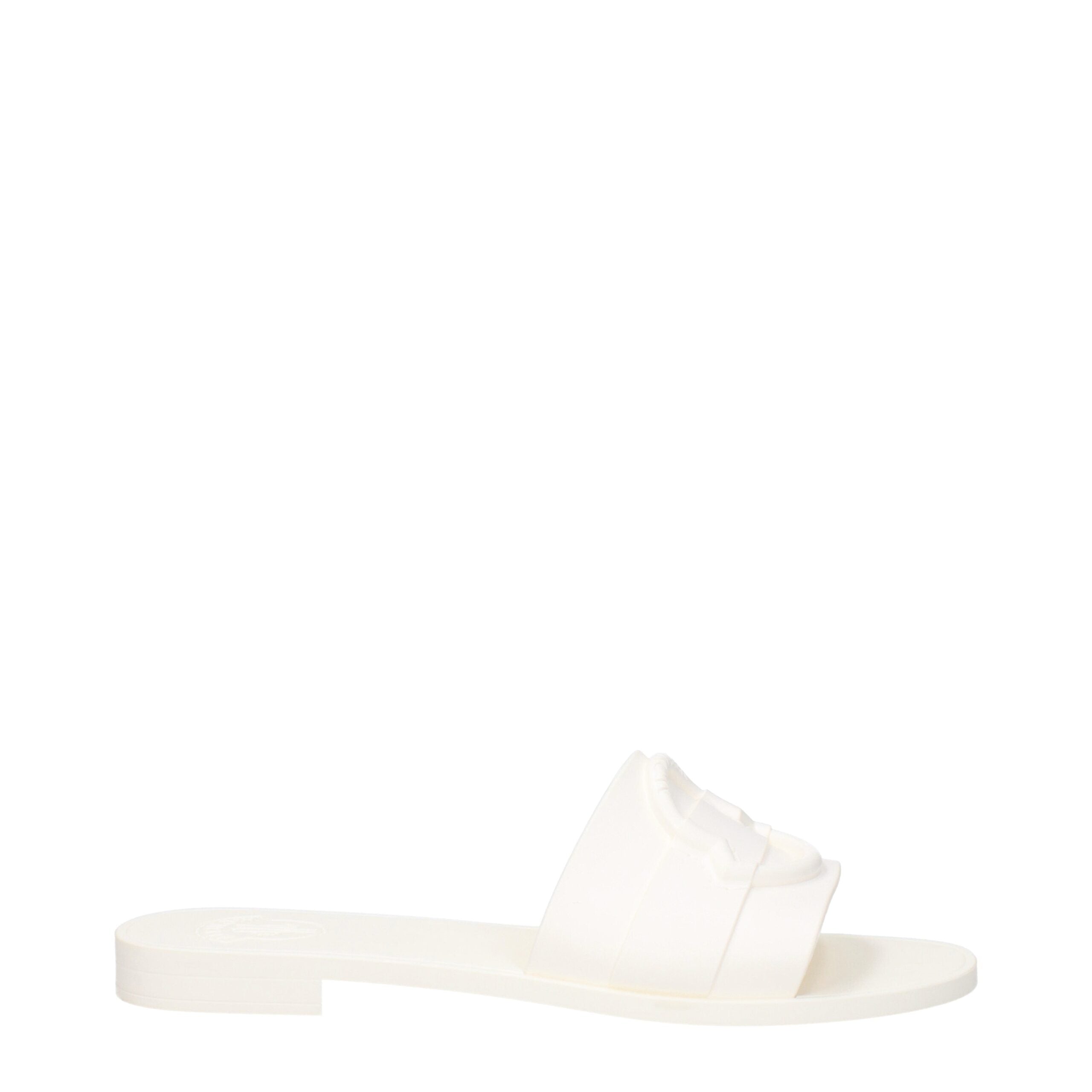 Moncler White Cotton Slippers Sandals