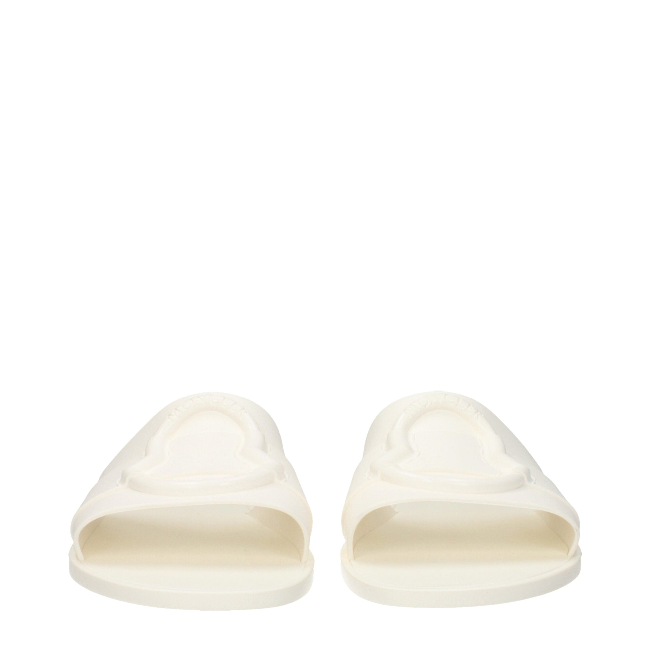 Moncler White Cotton Slippers Sandals