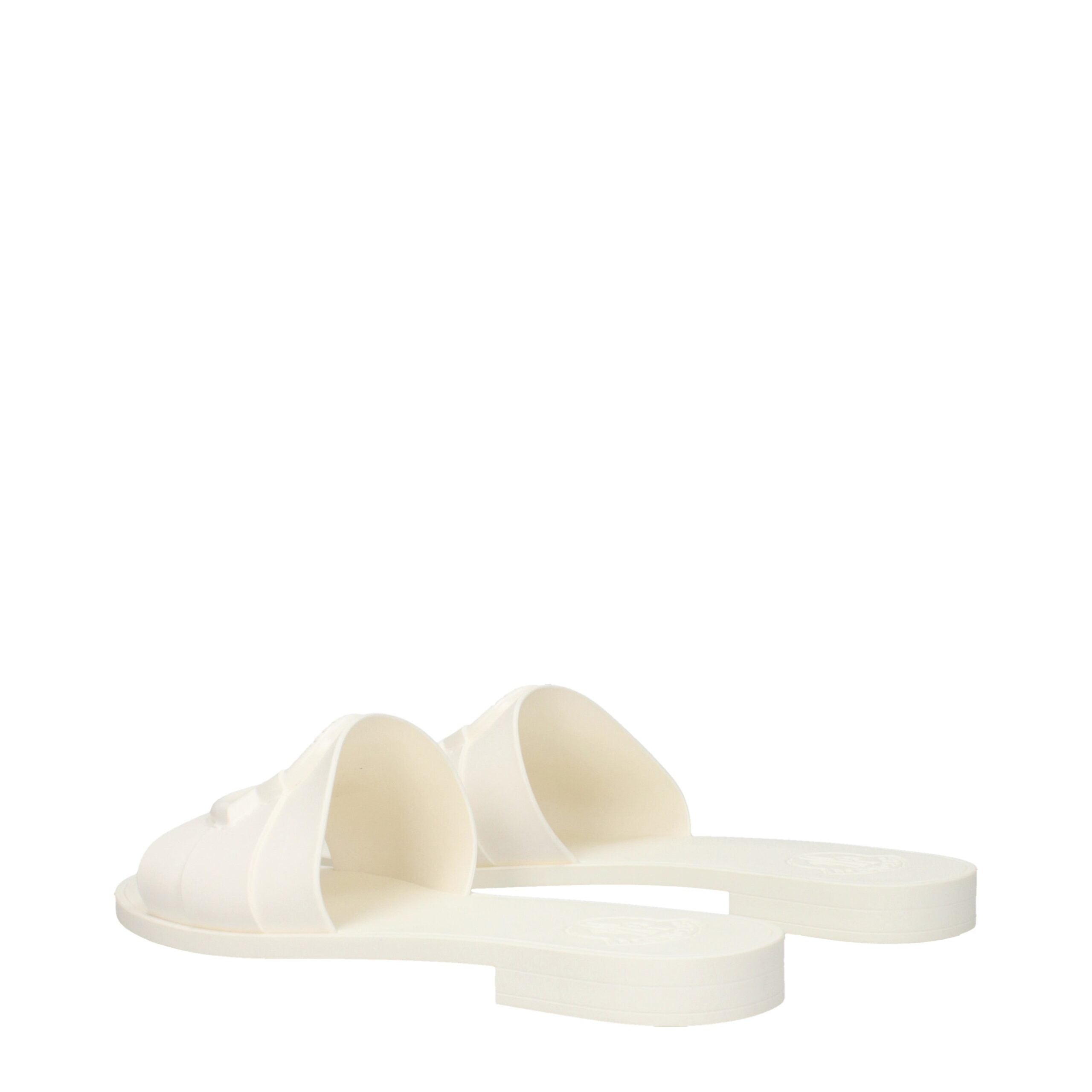 Moncler White Cotton Slippers Sandals