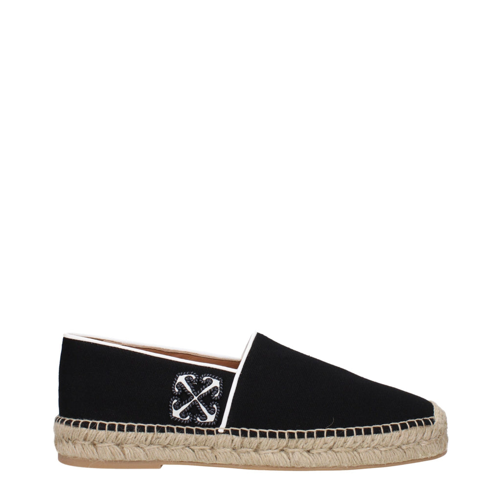 Off-White Black Fabric Espadrilles