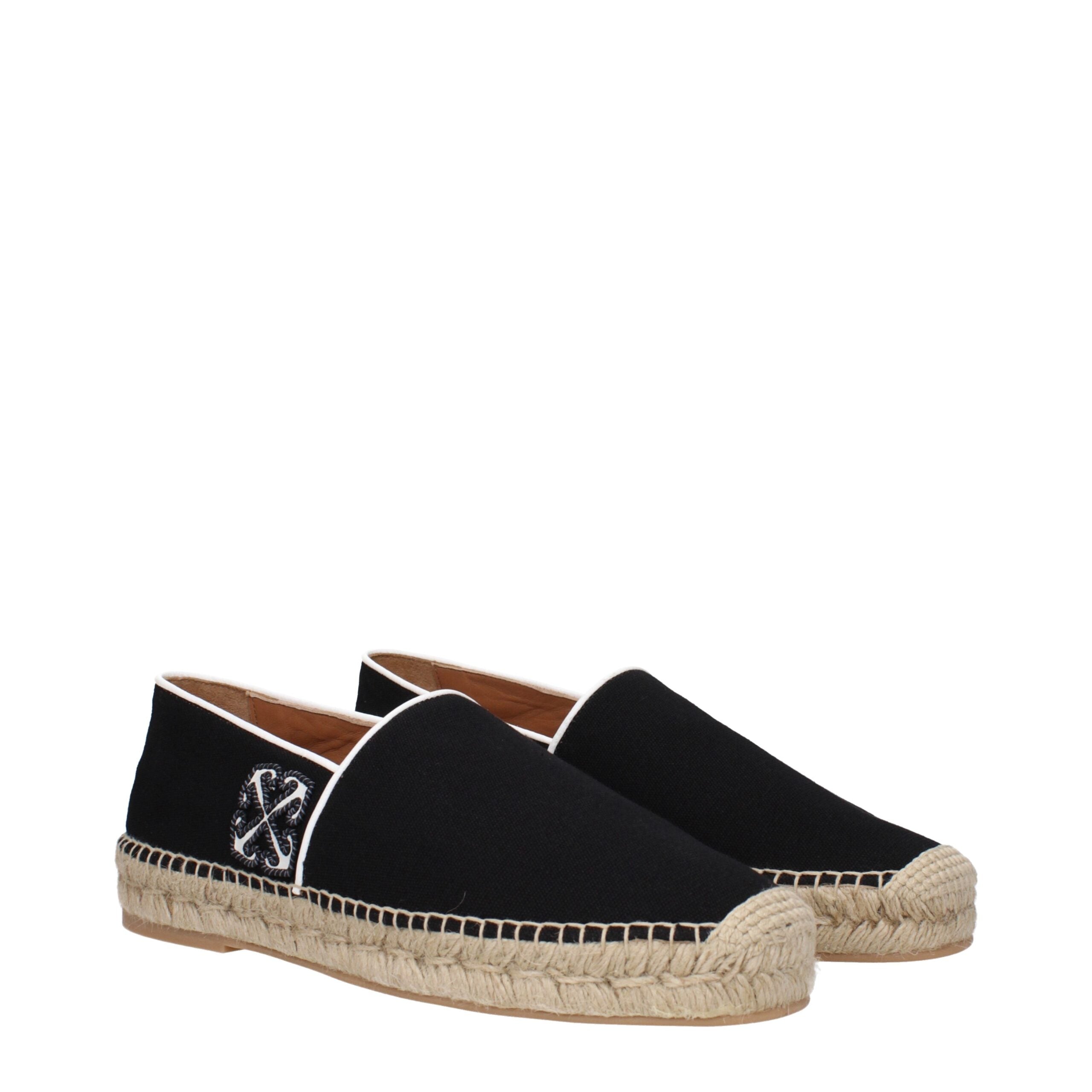 Off-White Black Fabric Espadrilles