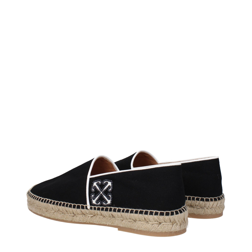 Off-White Black Fabric Espadrilles