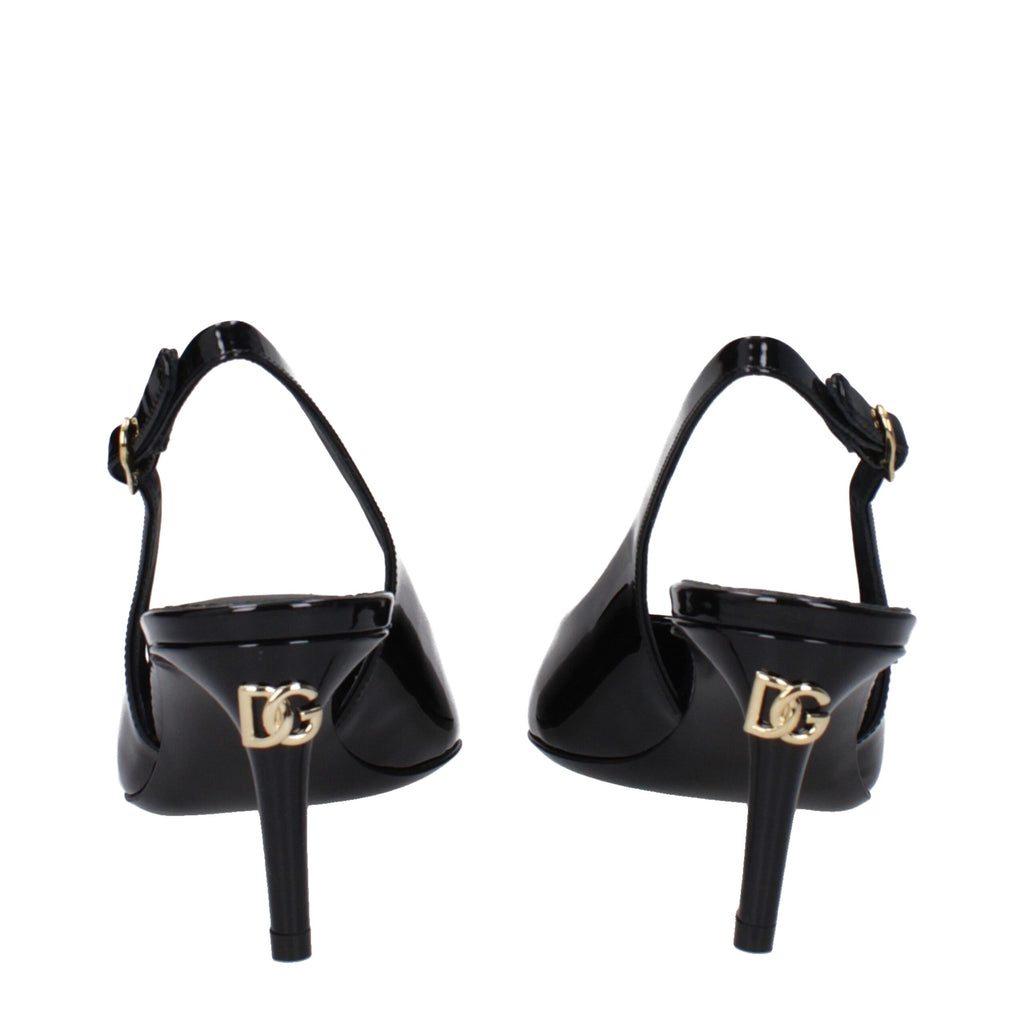 Dolce & Gabbana Black Leather High Heel Pumps