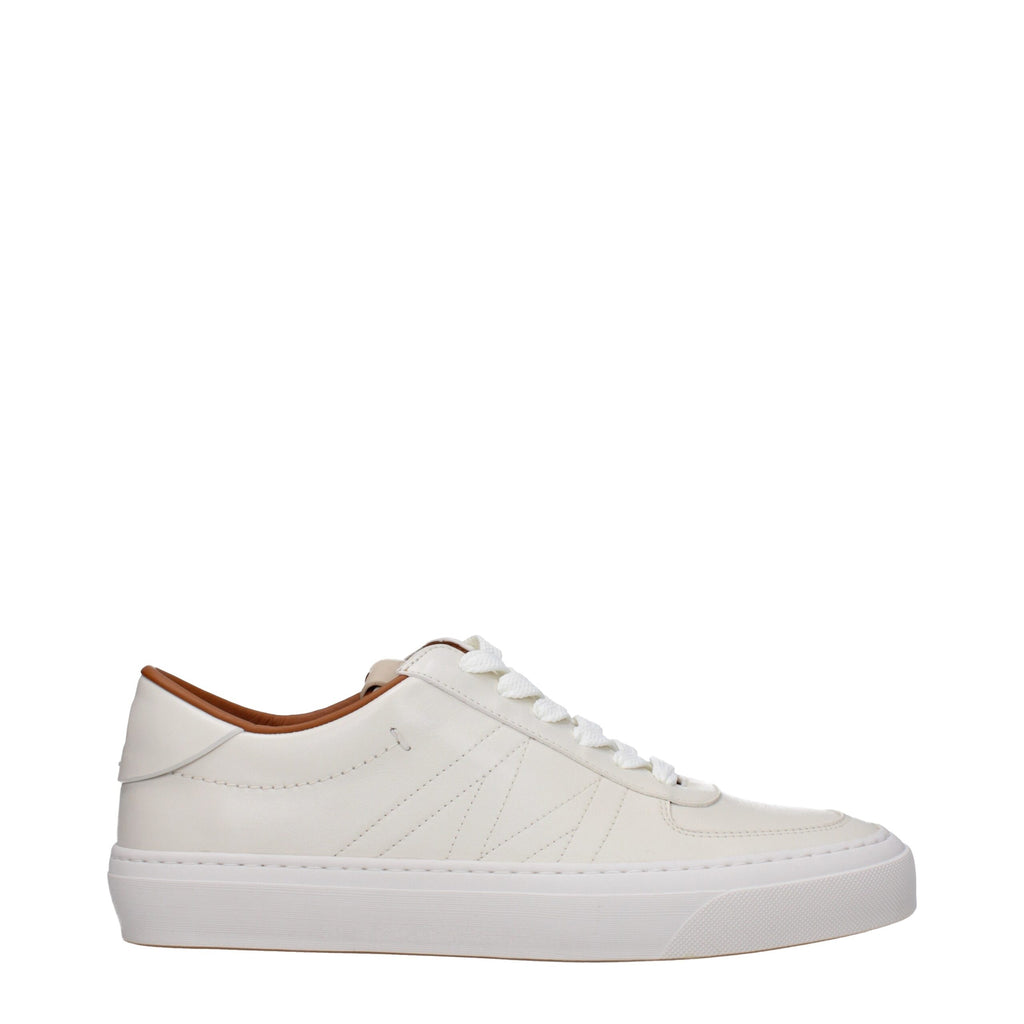 Moncler Beige Leather Low Tops