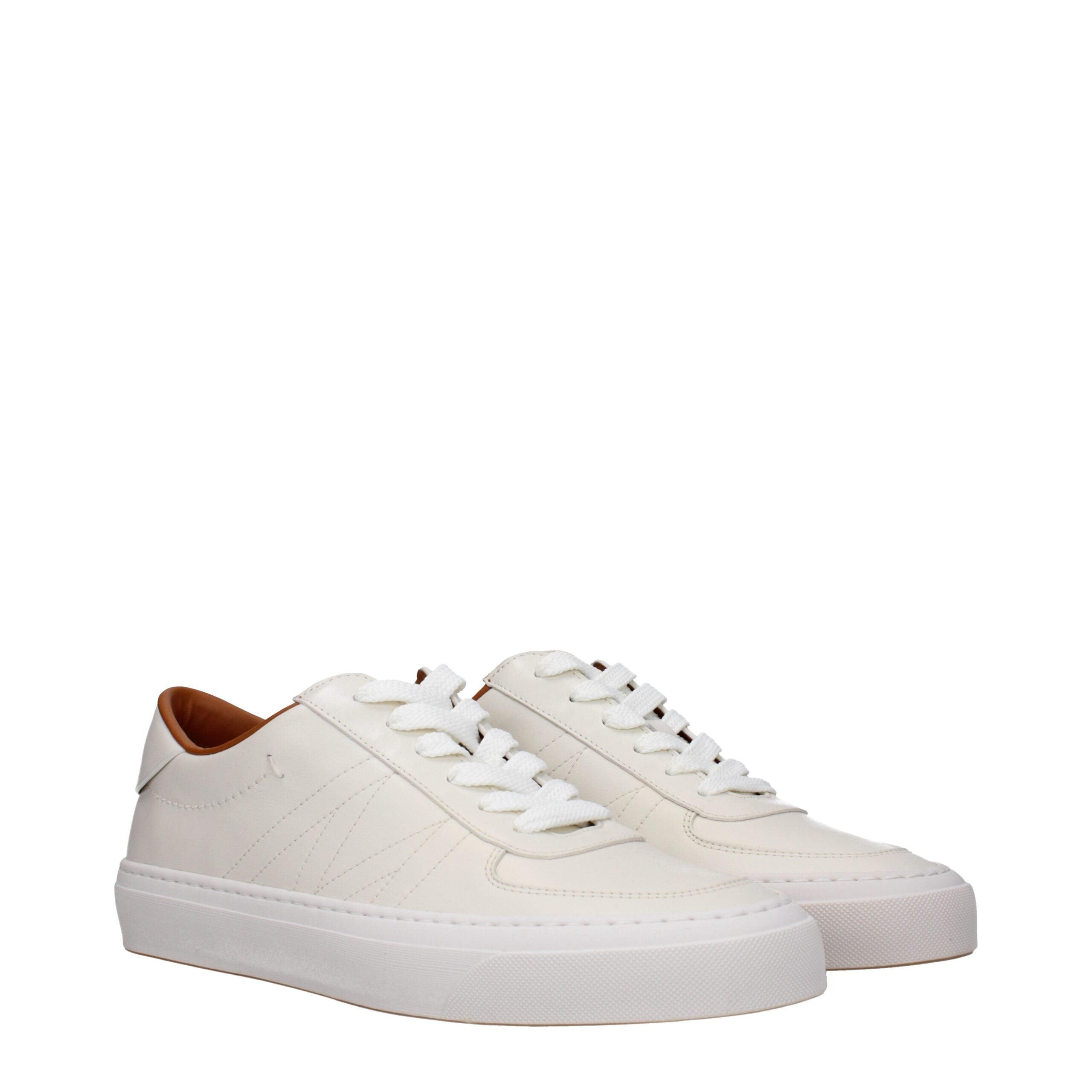 Moncler Beige Leather Low Tops