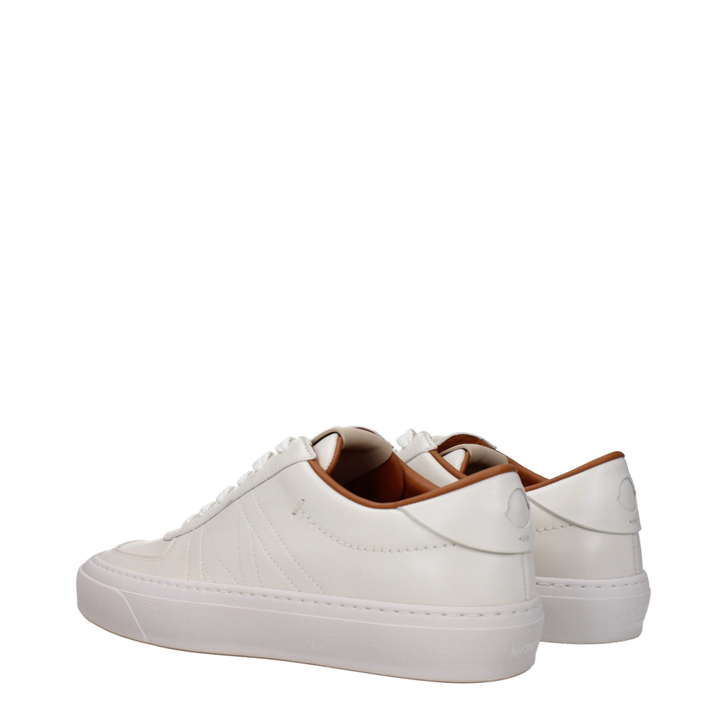 Moncler Beige Leather Low Tops