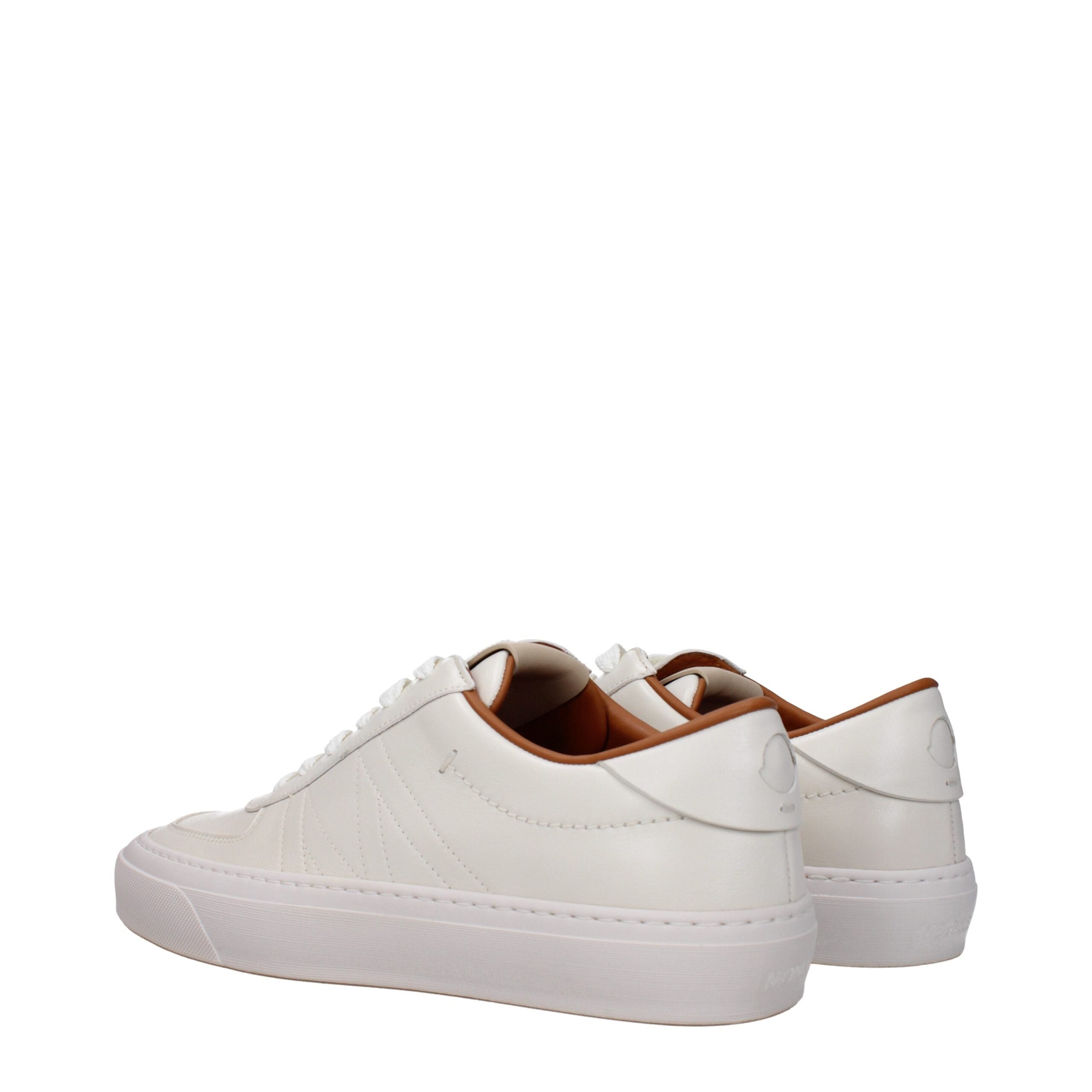 Moncler Beige Leather Low Tops
