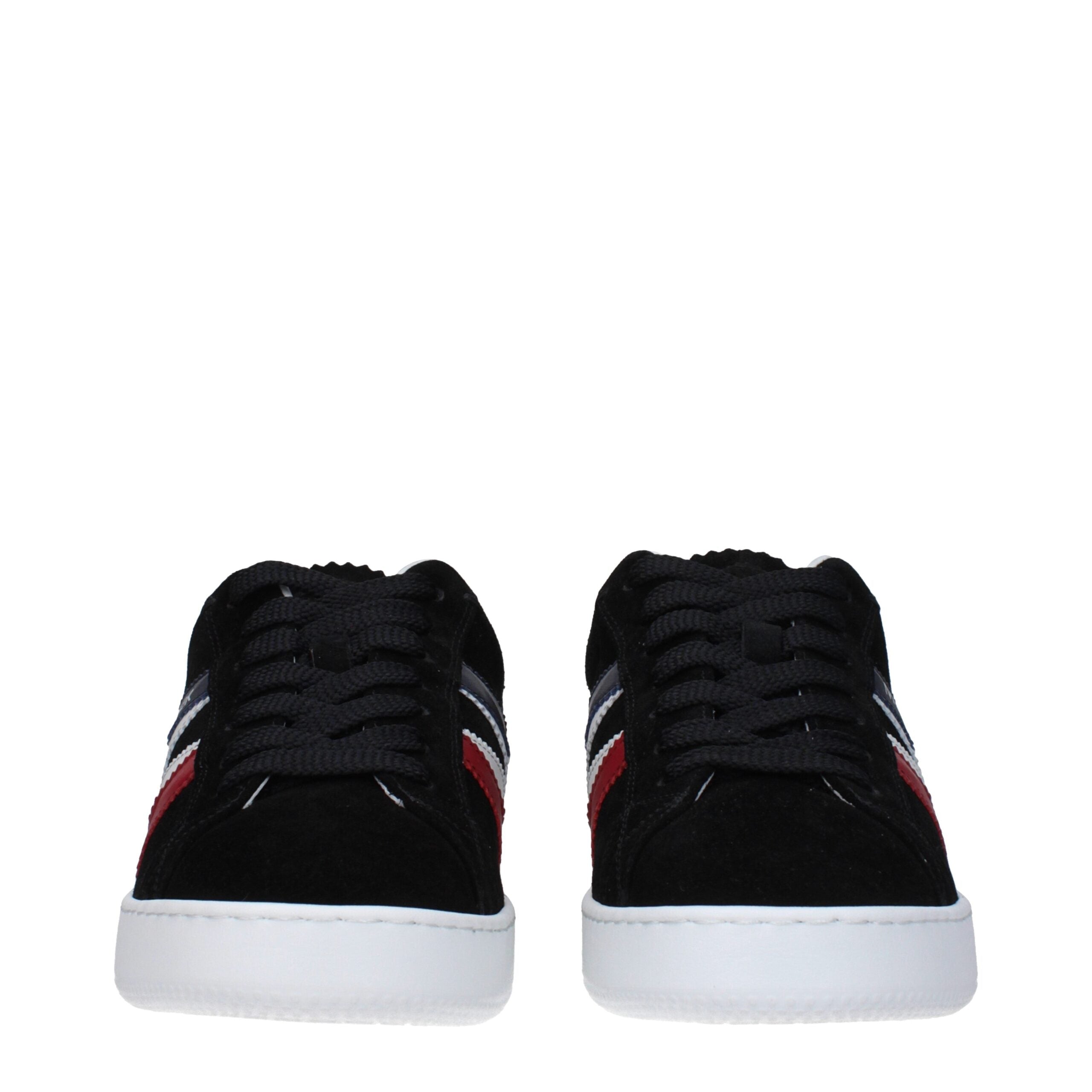 Moncler Black Leather Low Tops