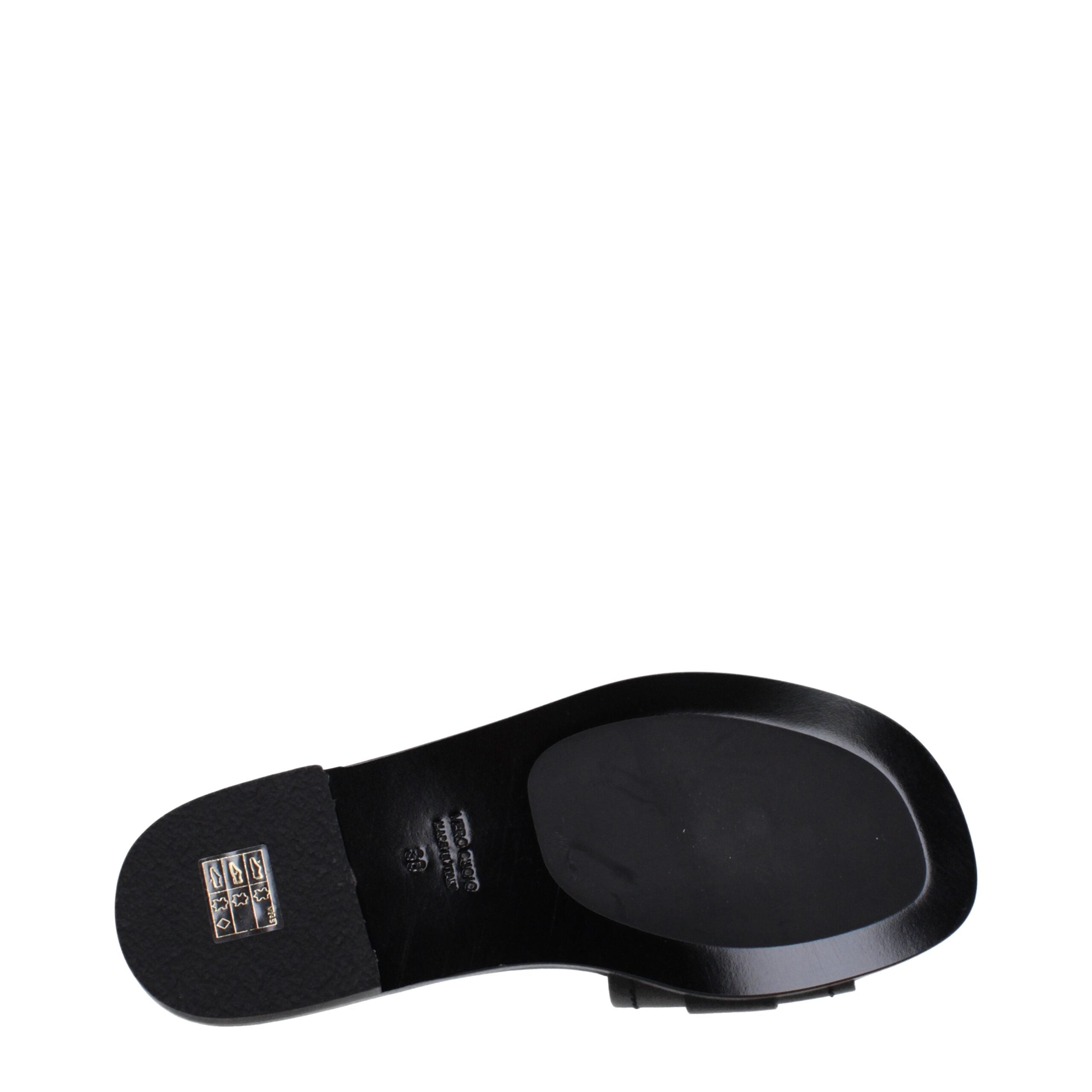 Moncler Black Leather Slippers Sandals