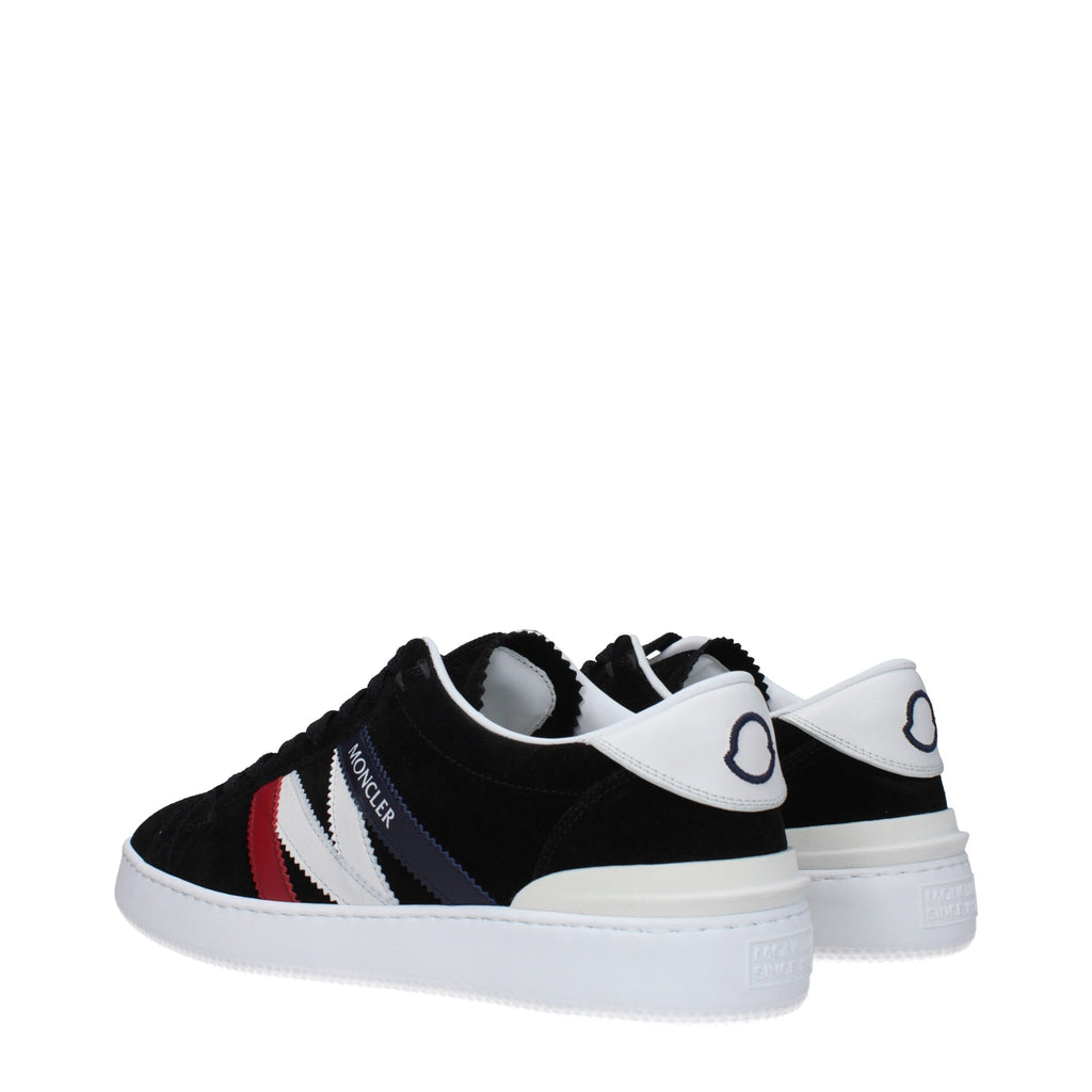 Moncler Black Leather Low Tops