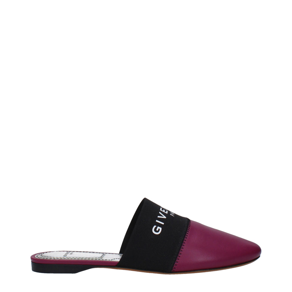 Givenchy Purple Leather Slippers Sandals
