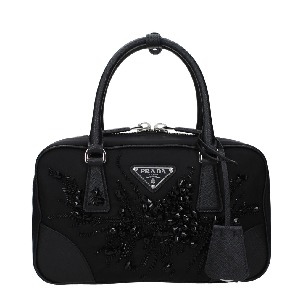 Prada Black Fabric Handbags