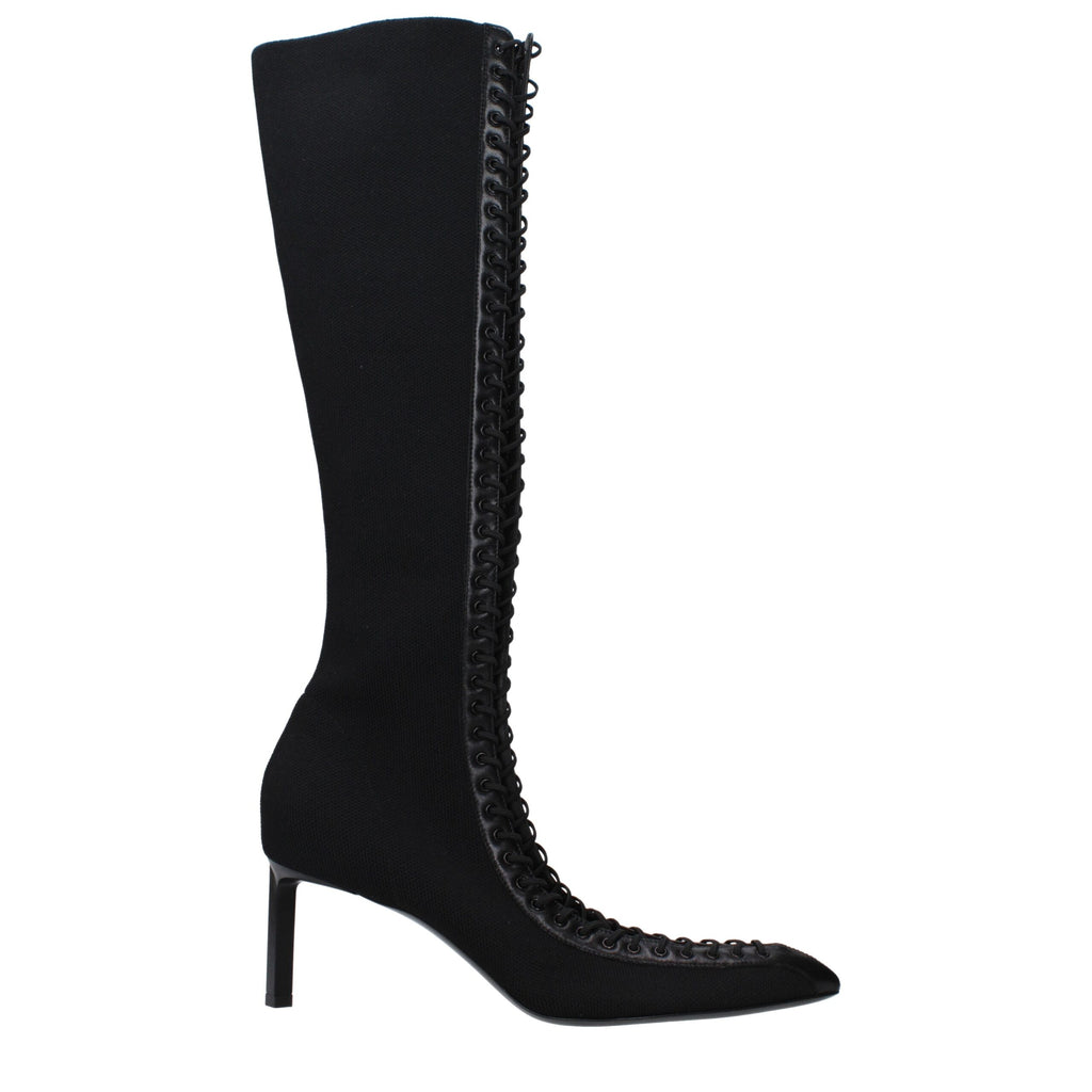 Givenchy Black Fabric Lace-Up Boots