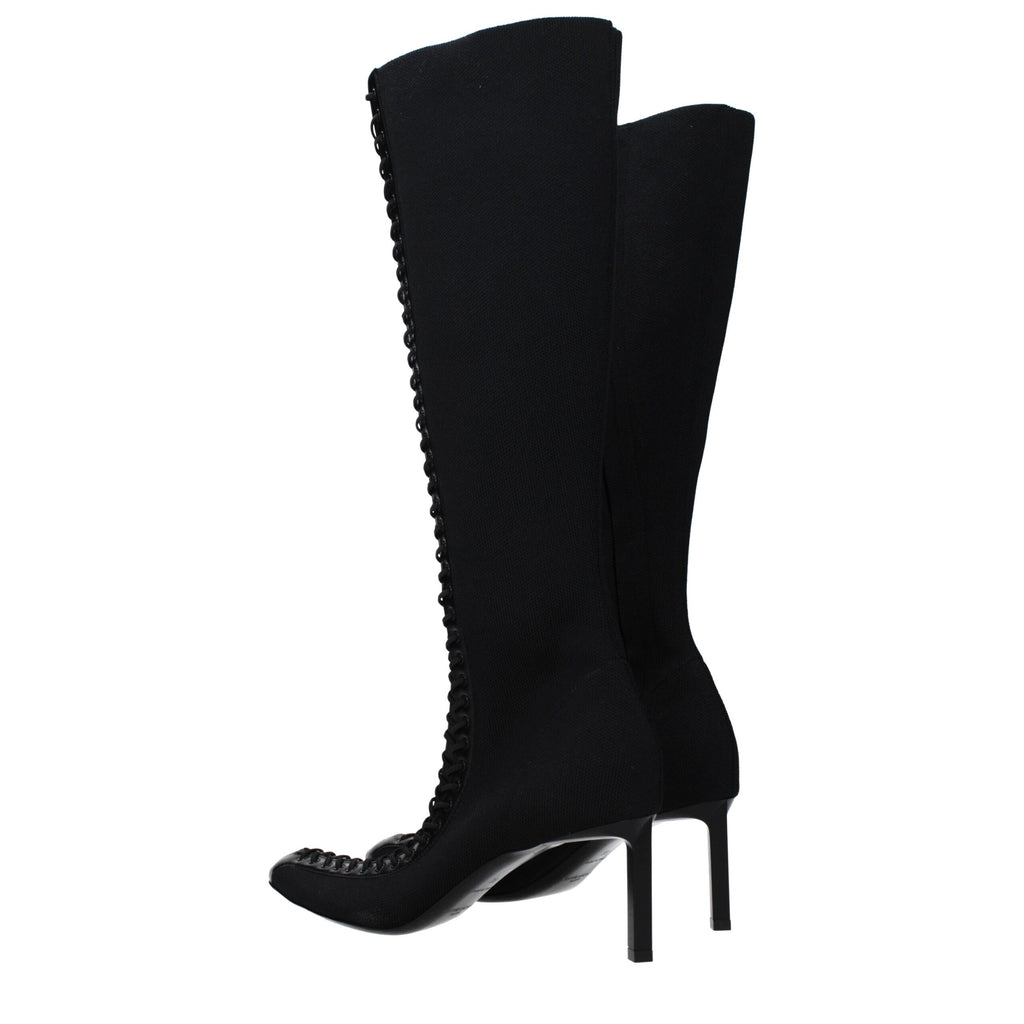 Givenchy Black Fabric Lace-Up Boots