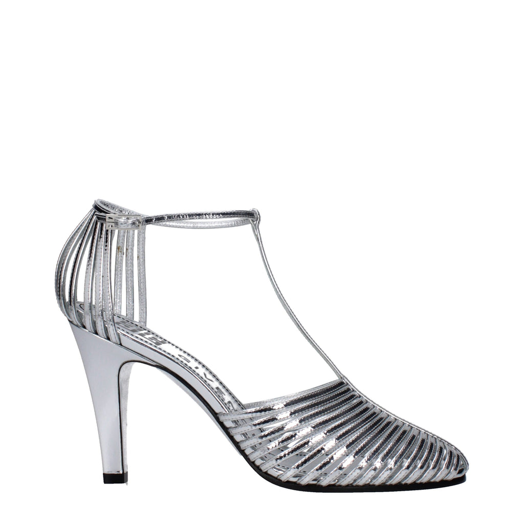 Givenchy Gray Leather Stiletto Heels Sandals