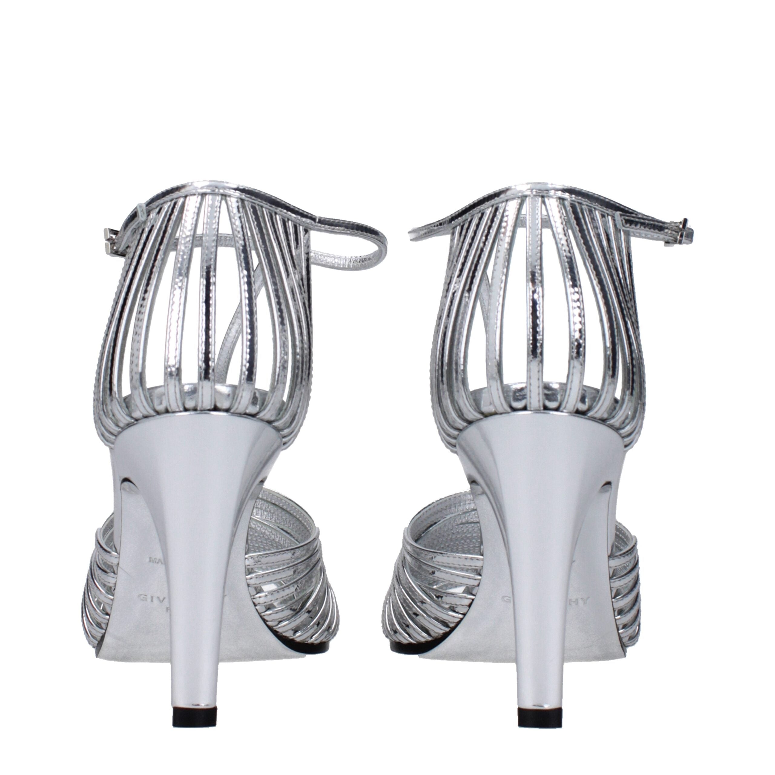 Givenchy Gray Leather Stiletto Heels Sandals