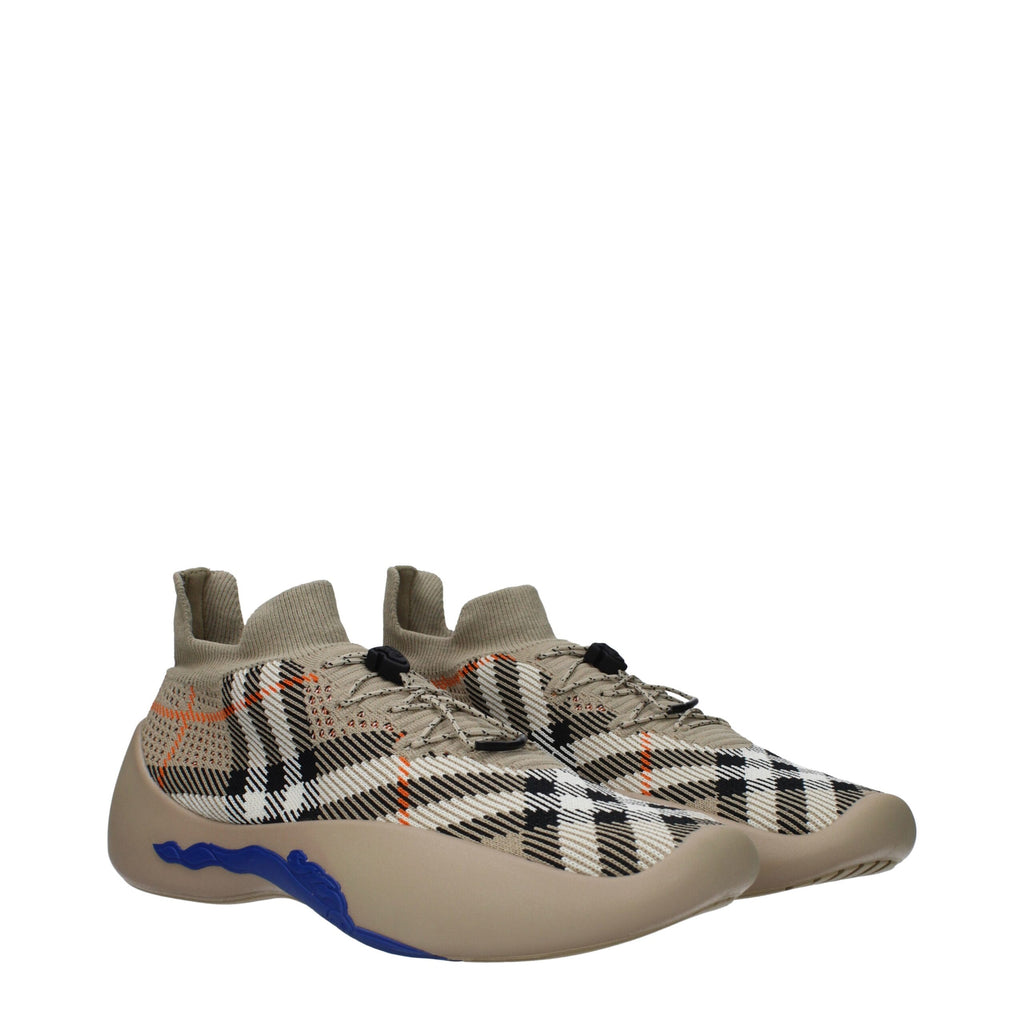 Burberry Beige Fabric Chunky Sneakers