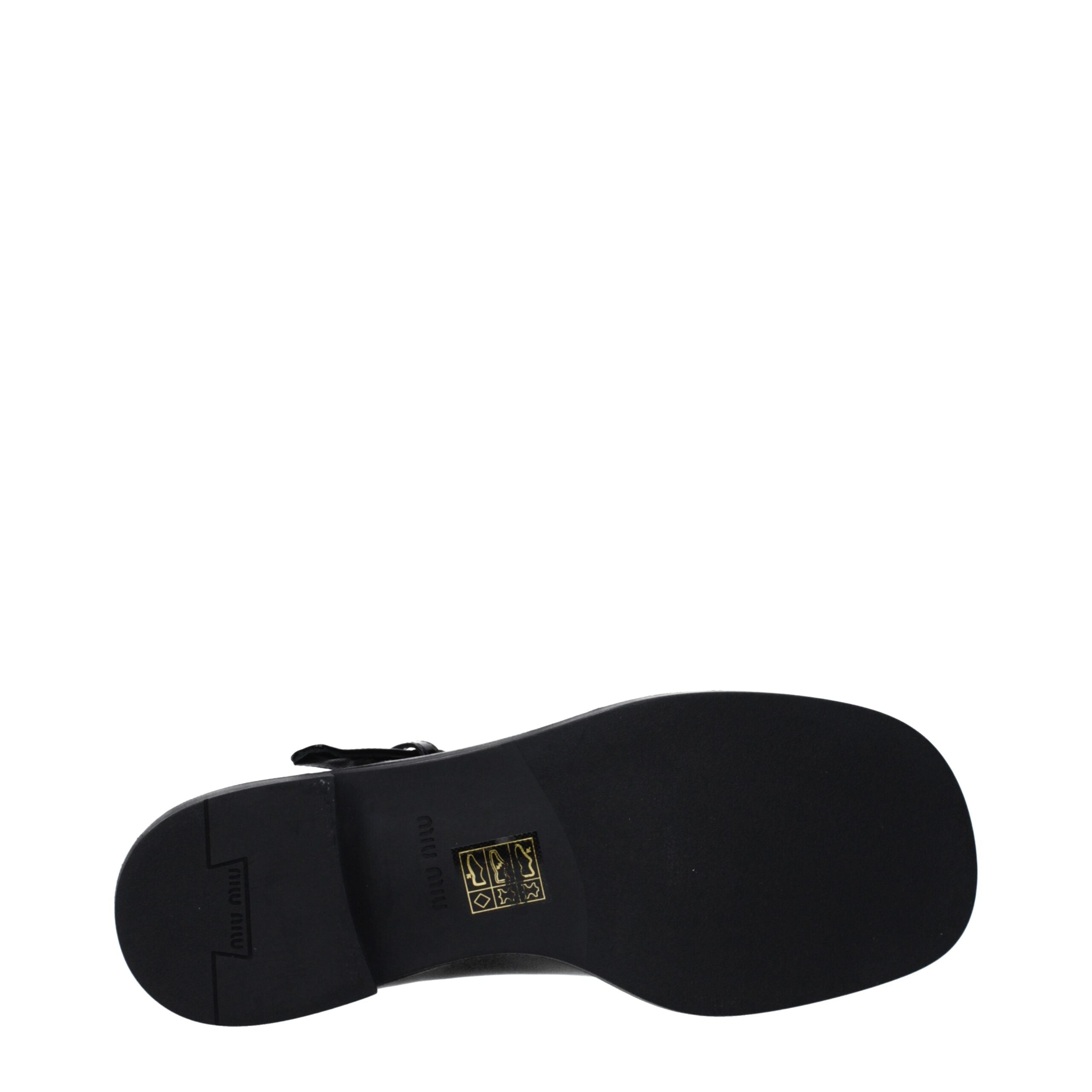 Miu Miu Black Leather Slip-On Loafers