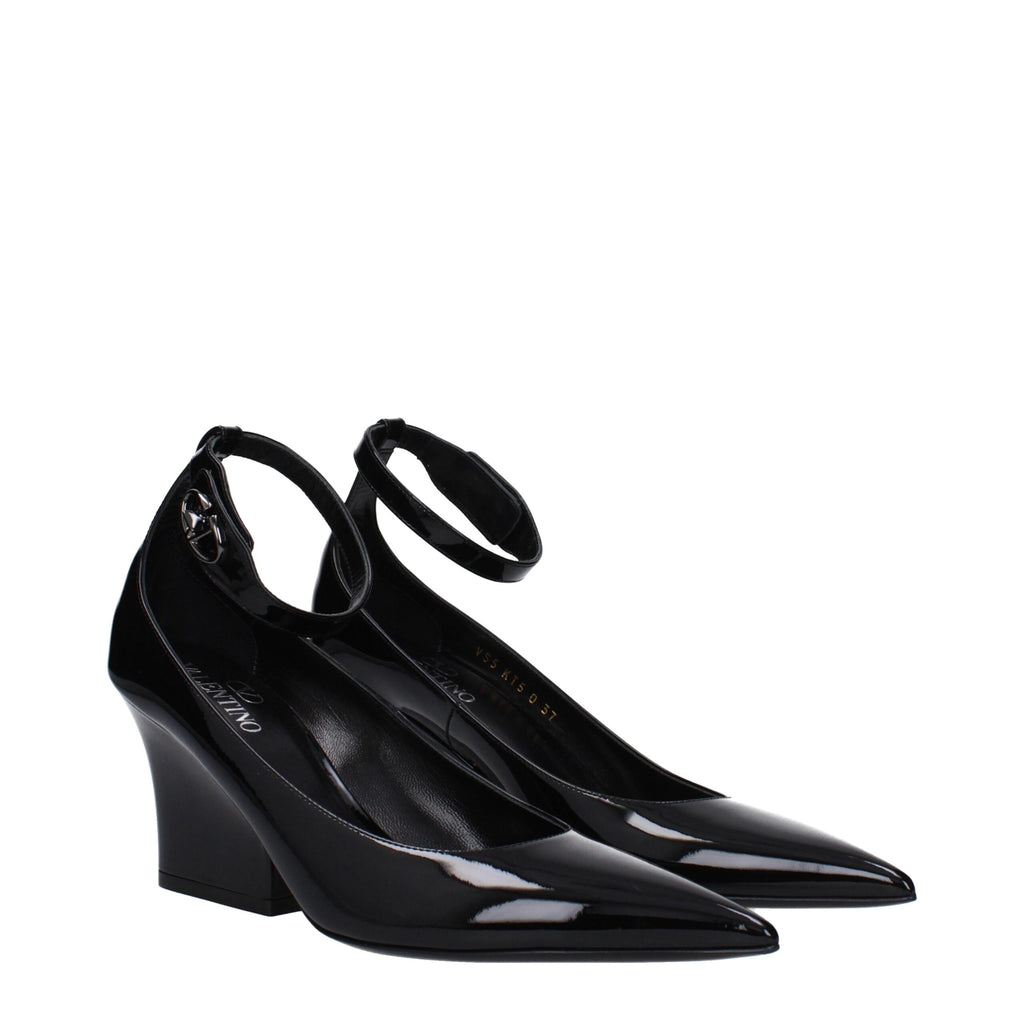 Valentino Garavani Black Leather Broch