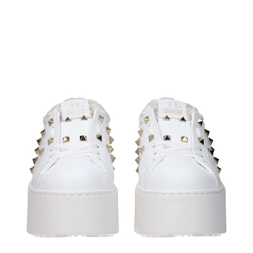 Valentino Garavani White Leather Platform Sneakers