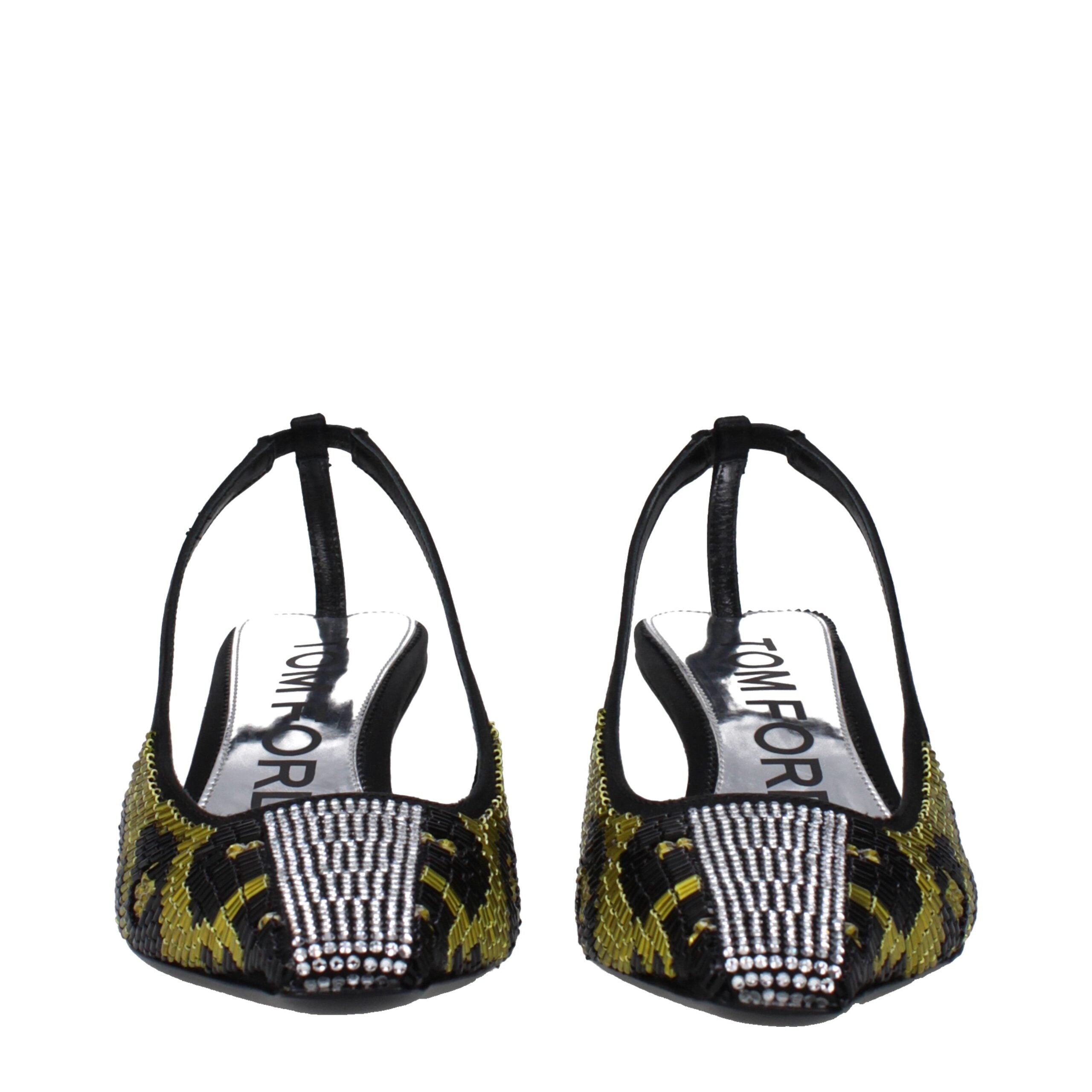 Tom Ford Yellow Satin Stiletto Heels Sandals