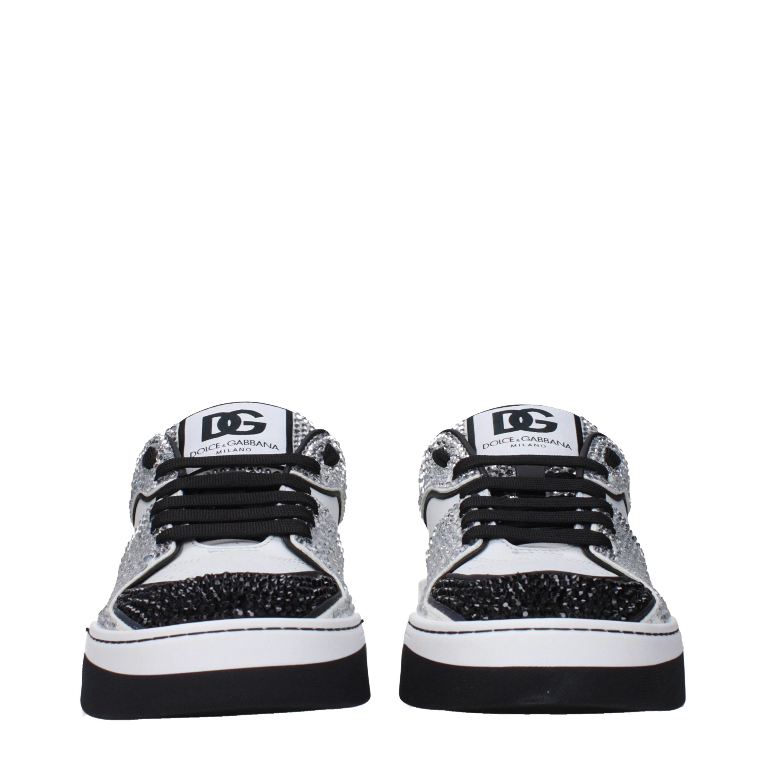 Dolce & Gabbana White Leather Low Top Sneakers