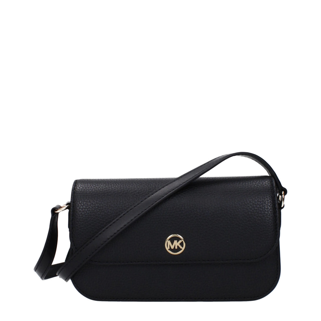 Michael Kors Black Leather Crossbody Bags