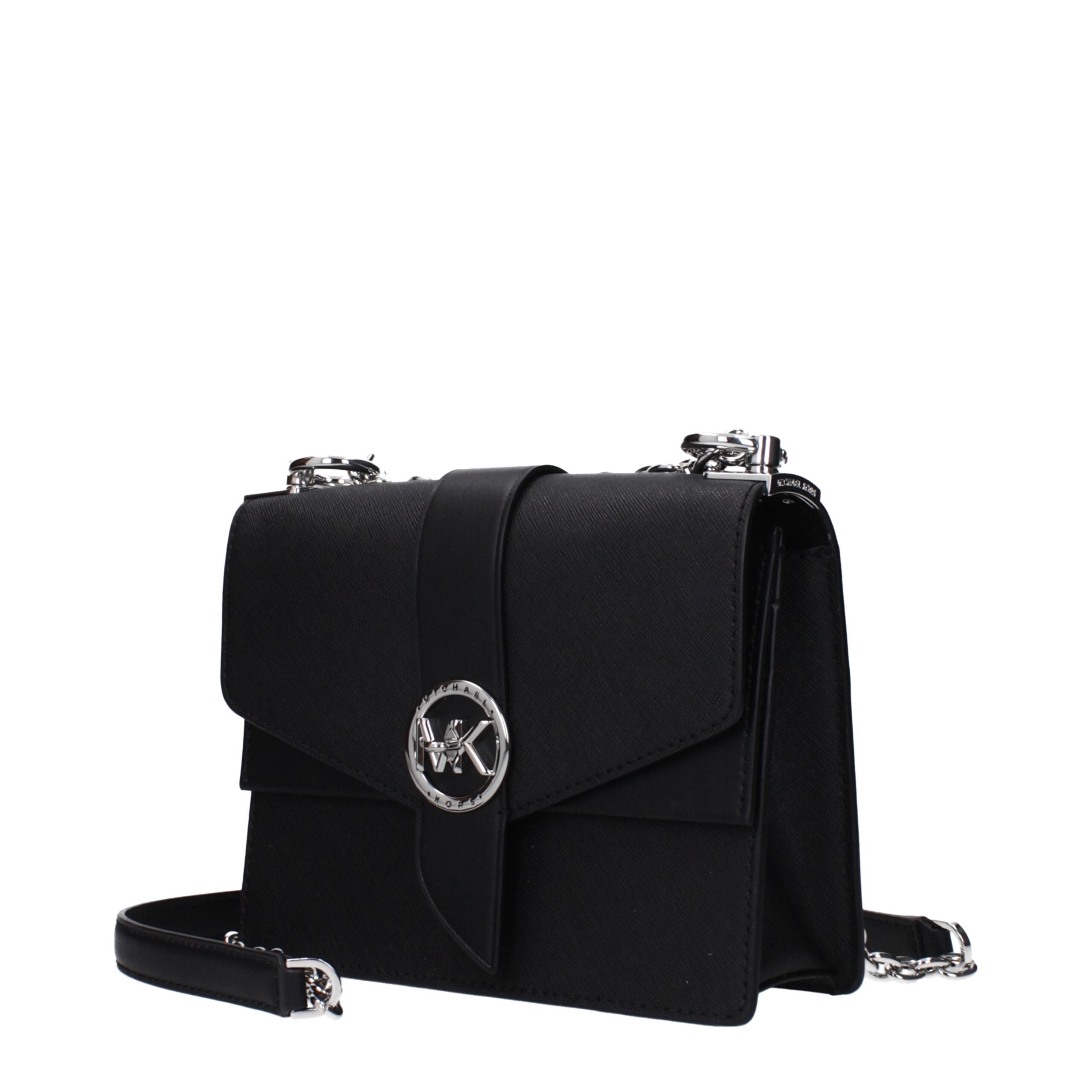 Michael Kors Black Leather Shoulder Bags