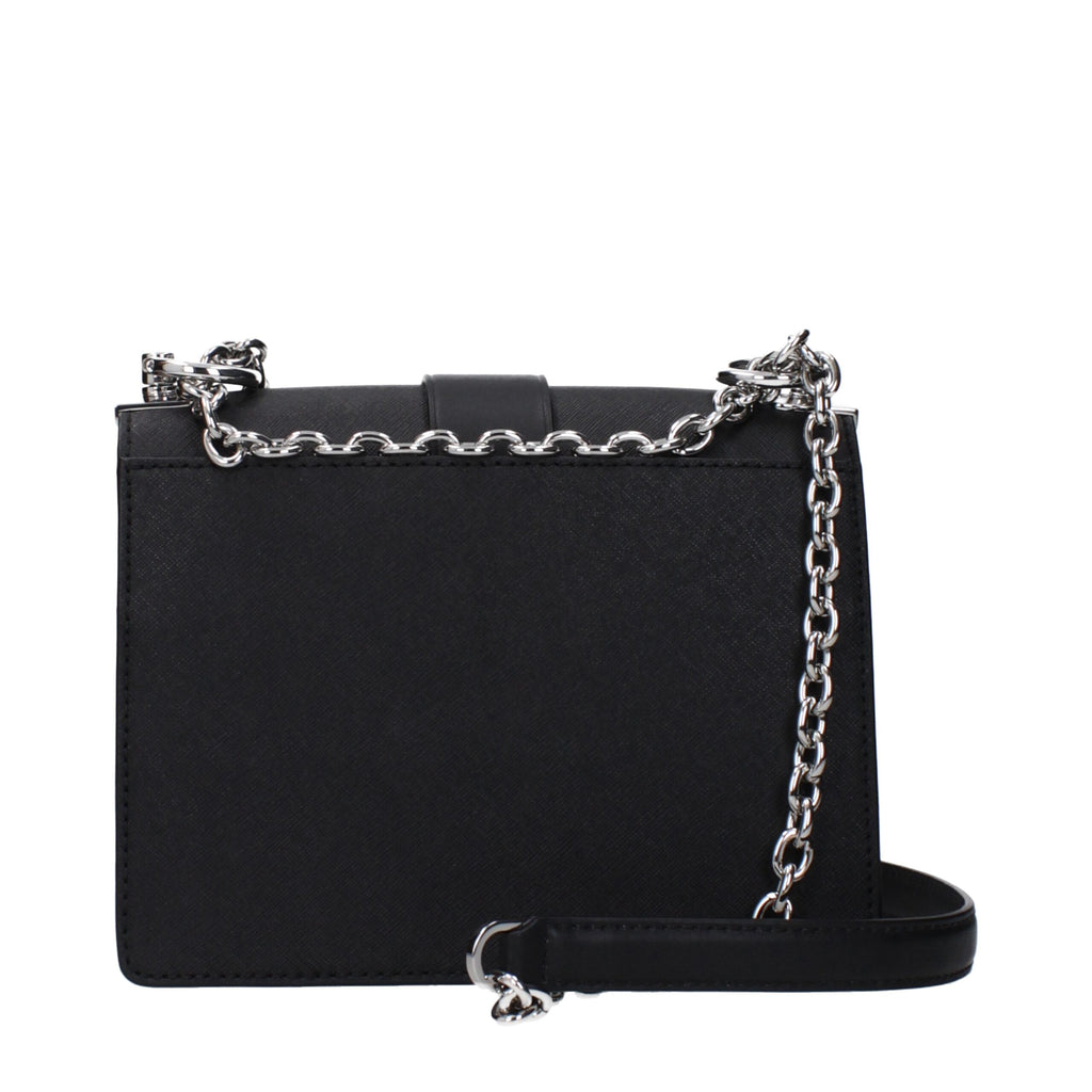 Michael Kors Black Leather Shoulder Bags