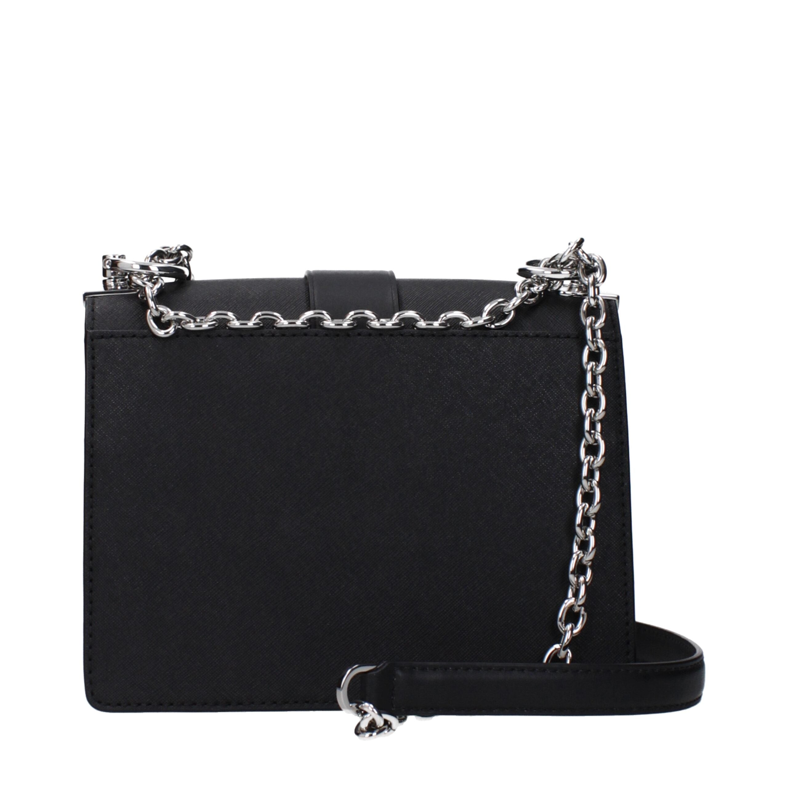 Michael Kors Black Leather Shoulder Bags