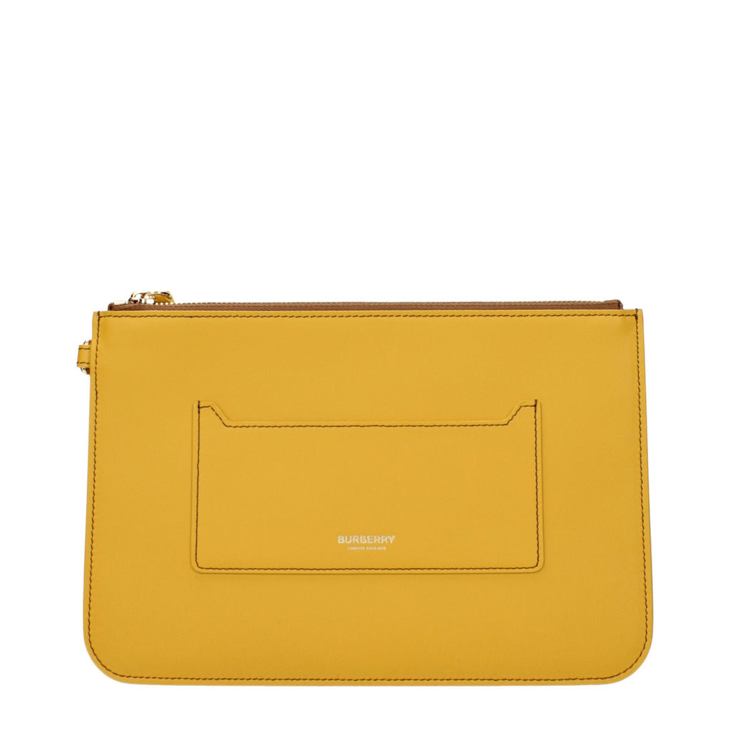 Burberry Yellow Leather Clutch Bags