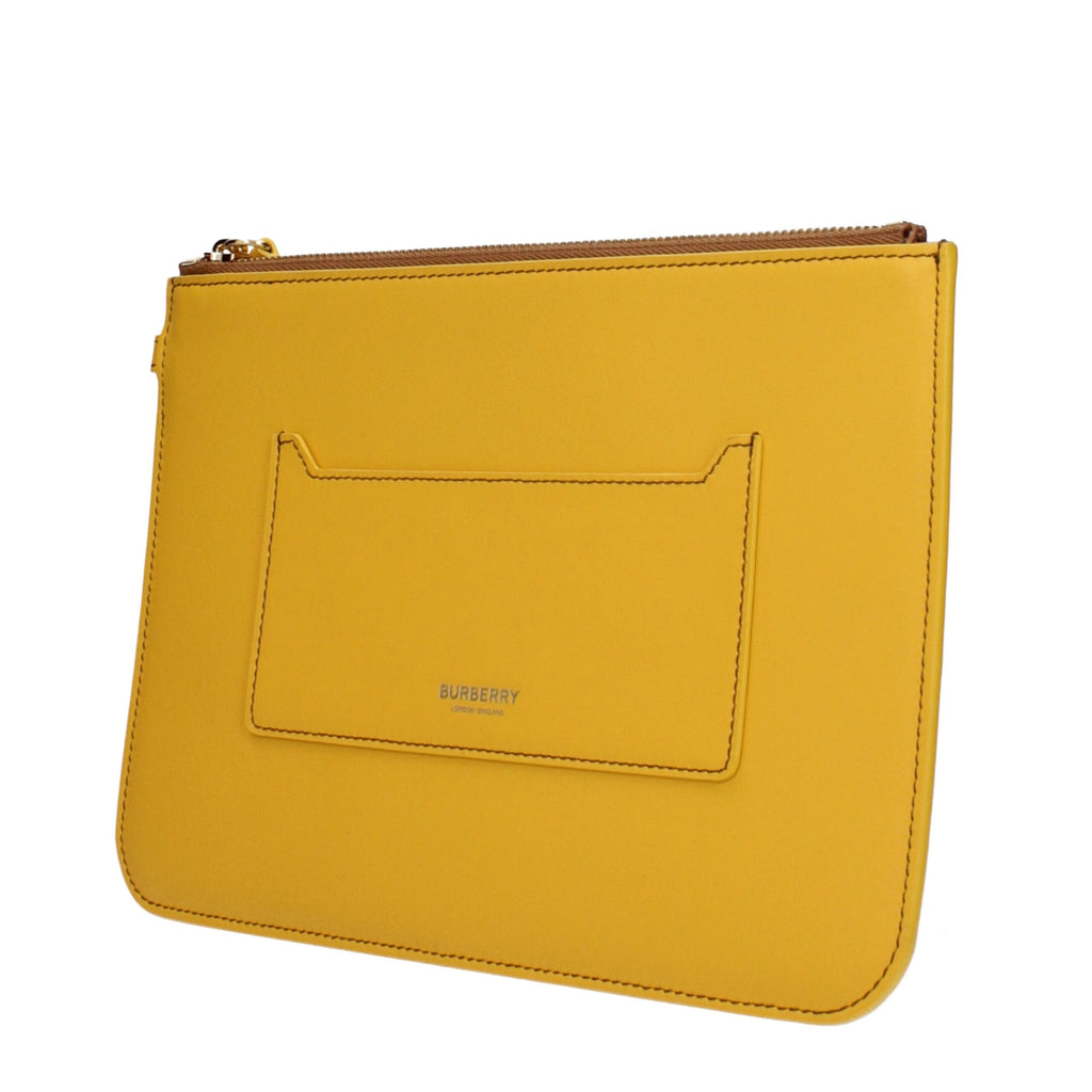 Burberry Yellow Leather Clutch Bags