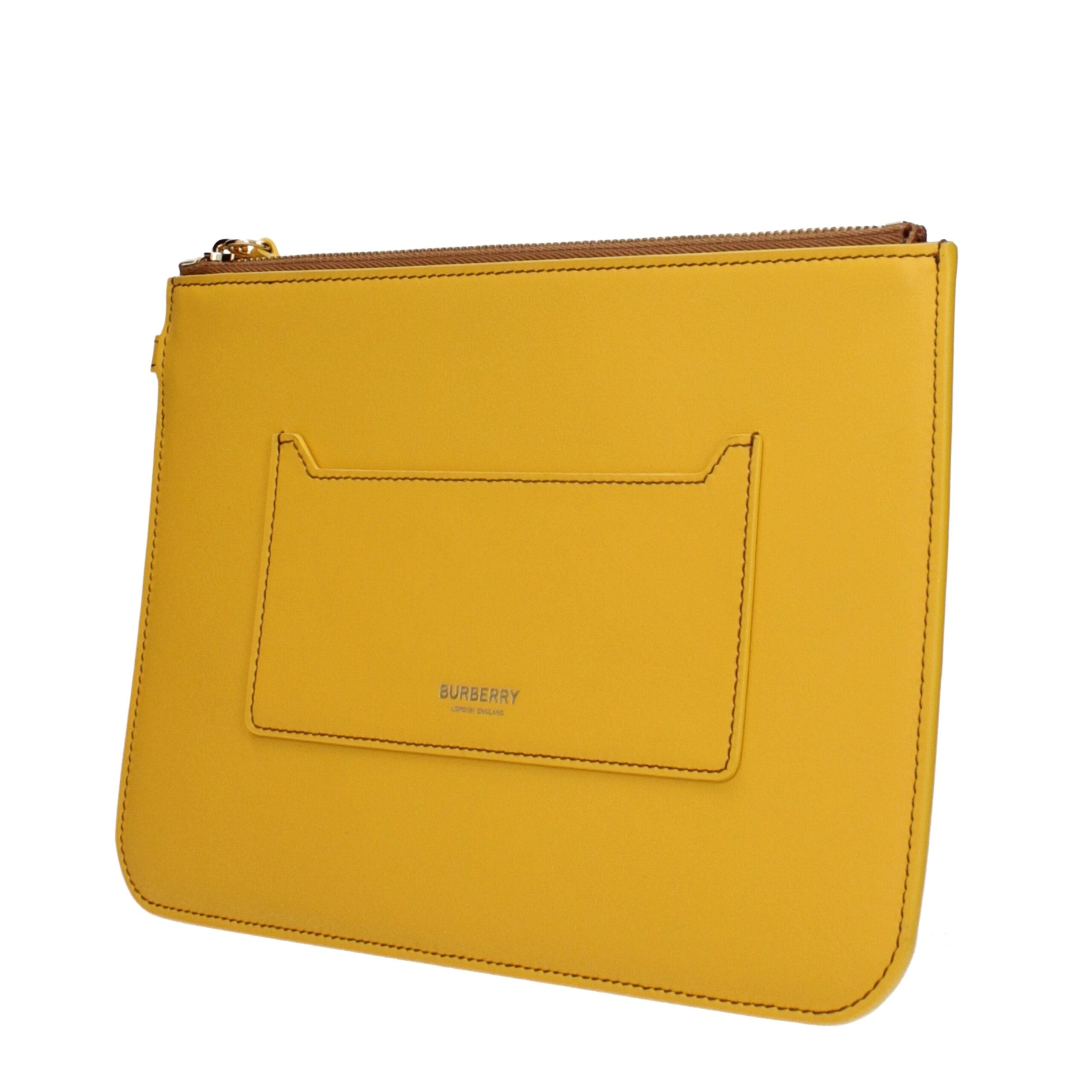 Burberry Yellow Leather Clutch Bags