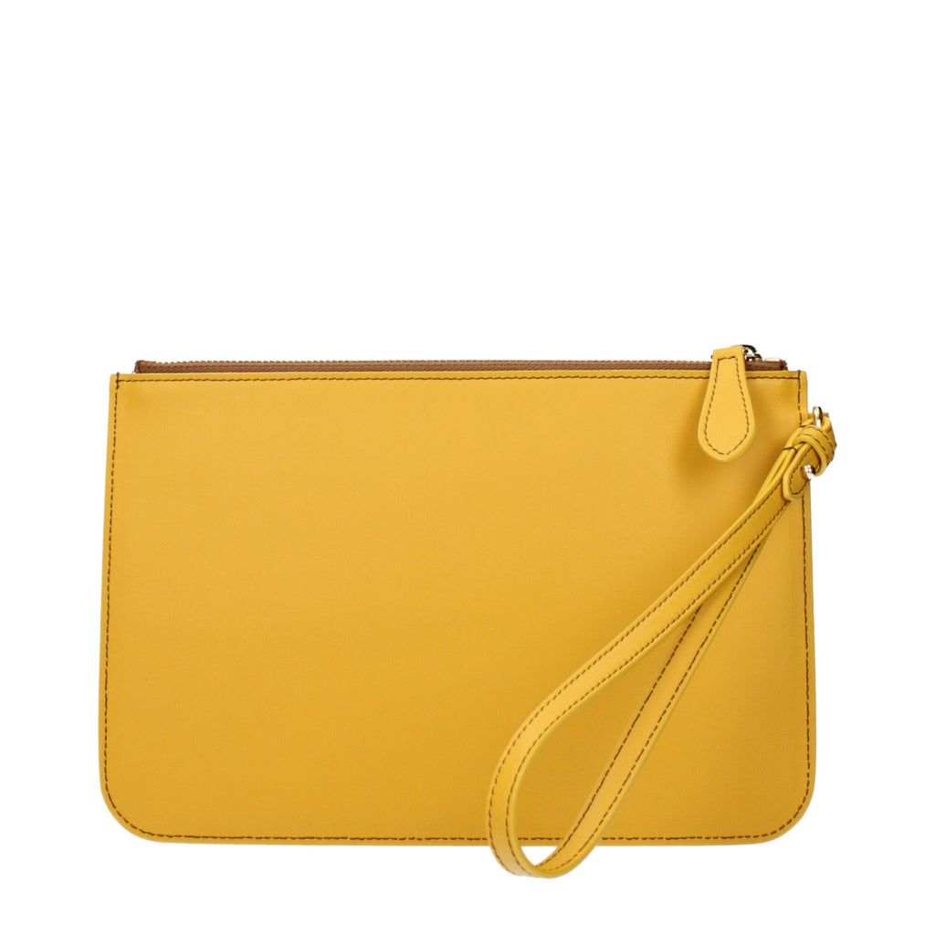 Burberry Yellow Leather Clutch Bags