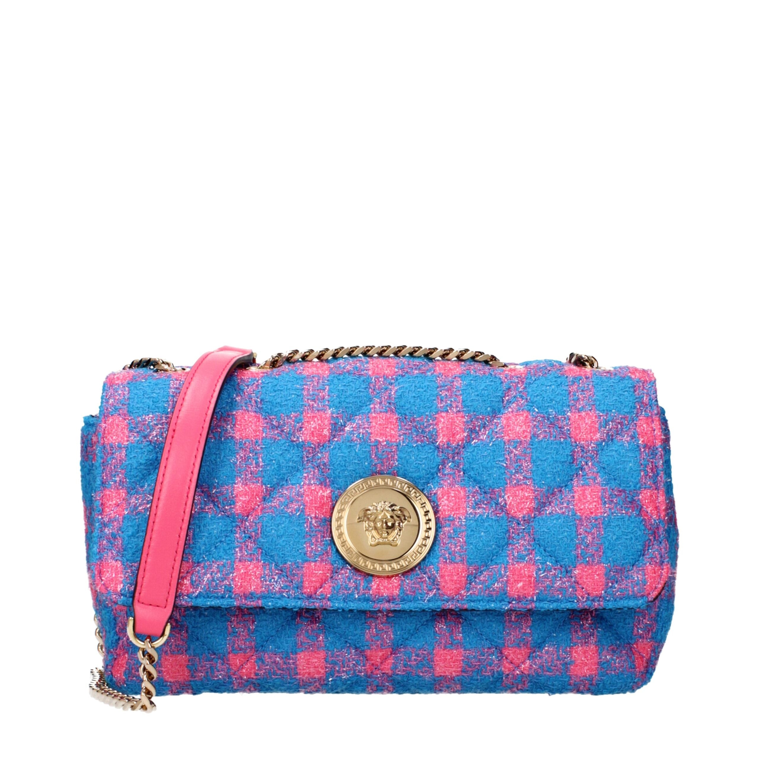 Versace Blue Fabric Crossbody Bags