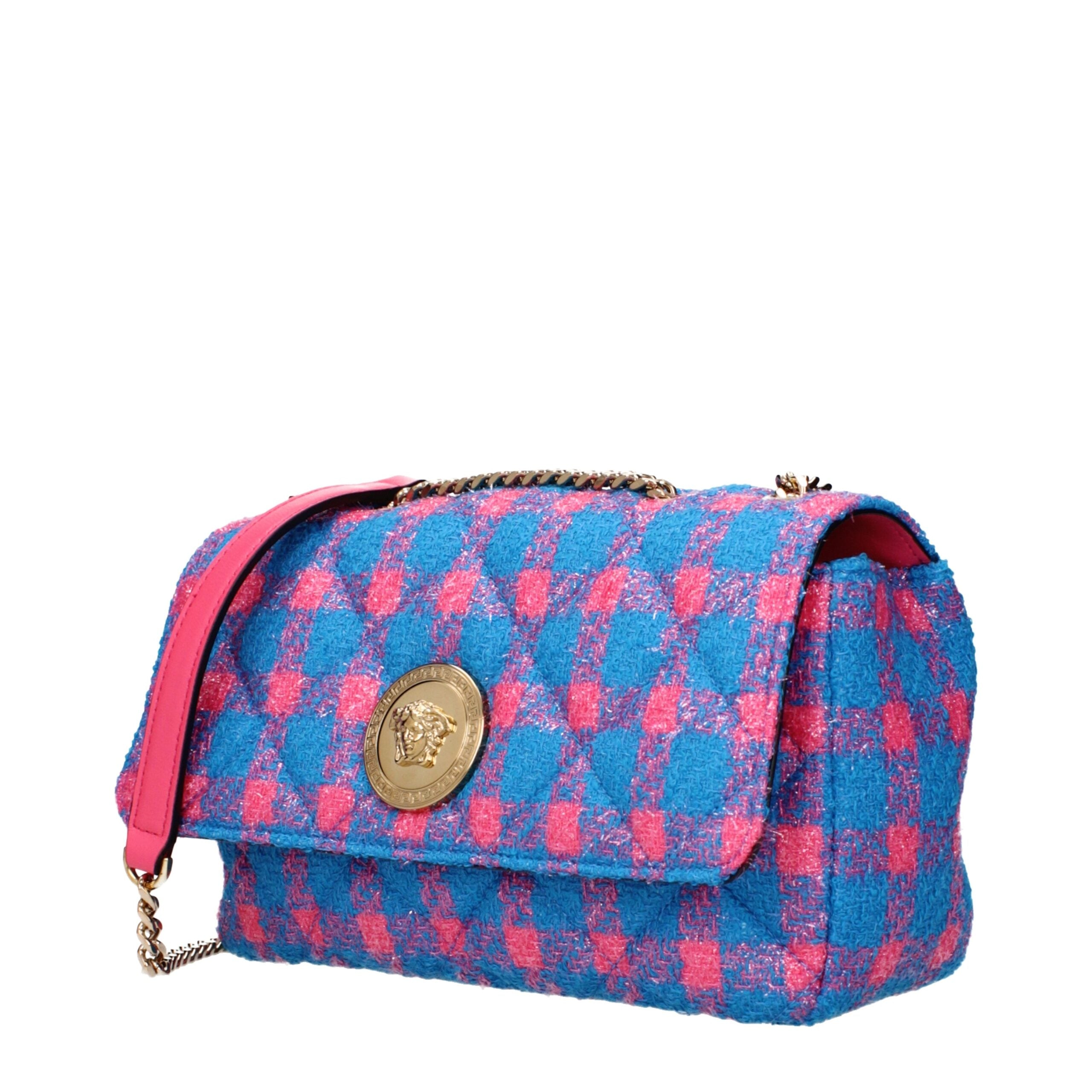 Versace Blue Fabric Crossbody Bags