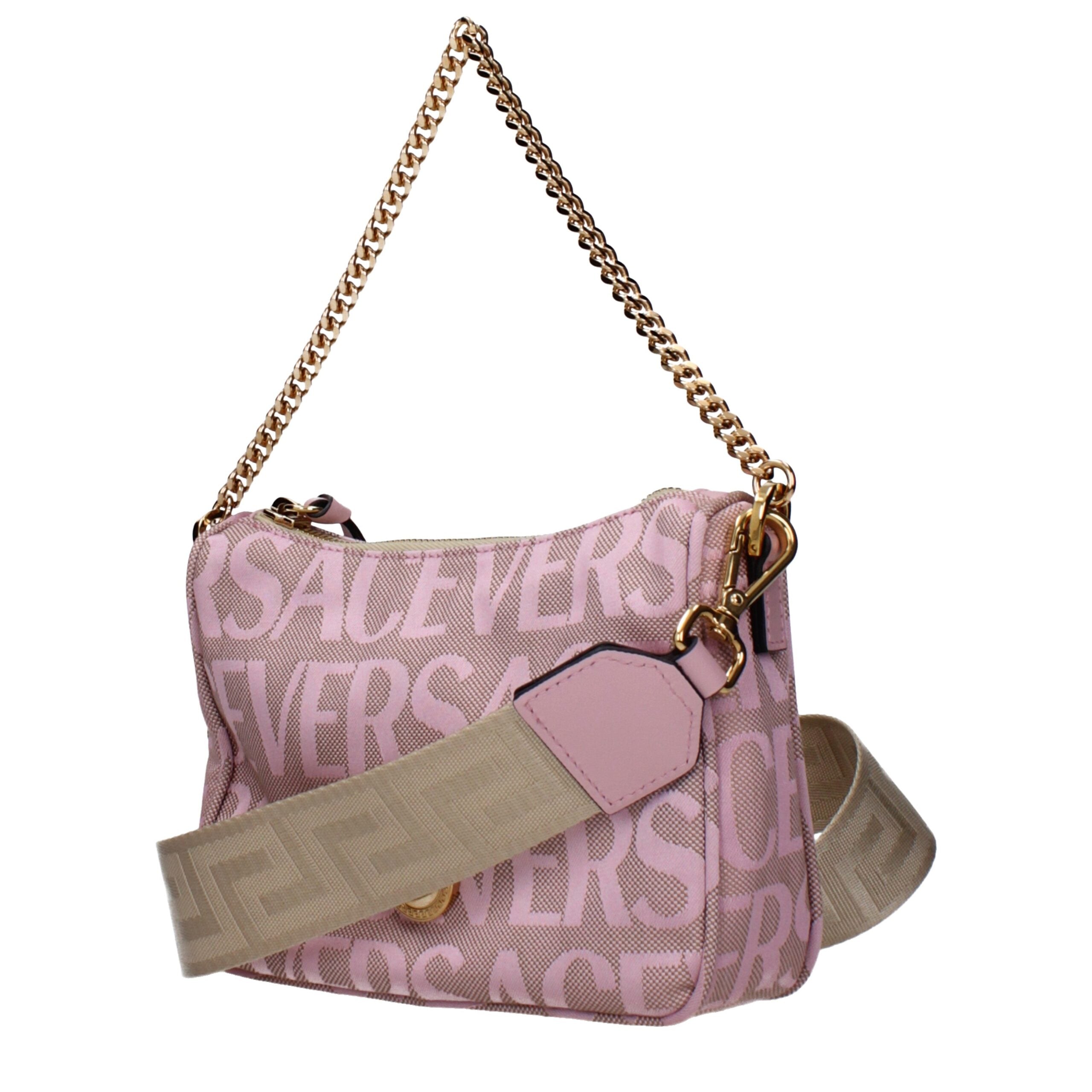 Versace Pink Fabric Handbags
