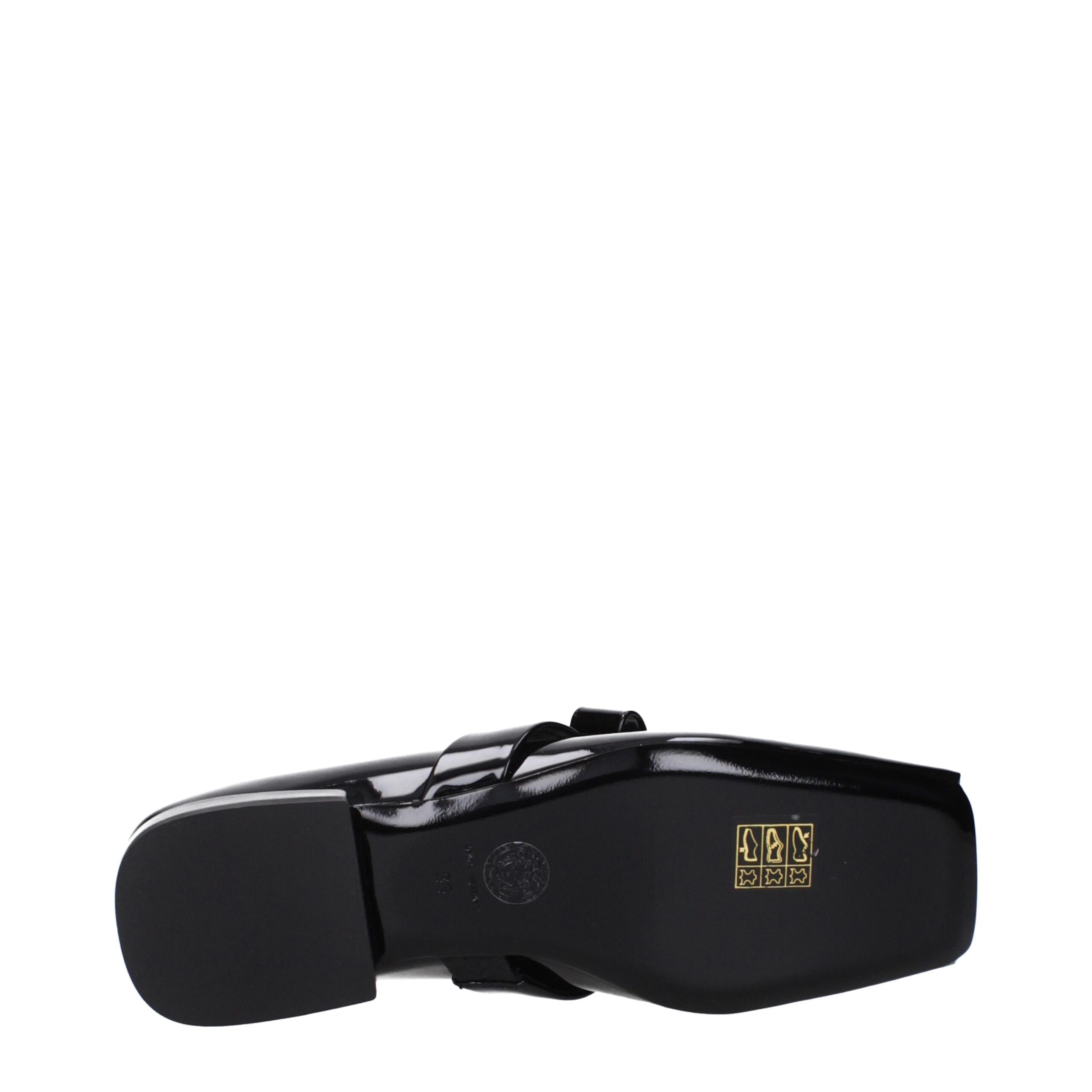 Versace Black Leather Ballet Flats