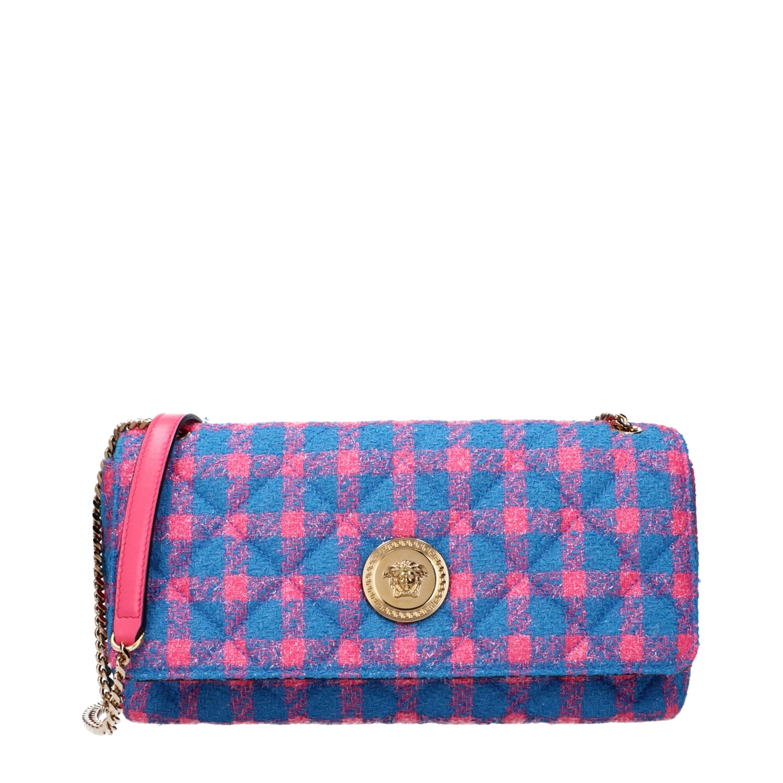 Versace Blue Fabric Crossbody Bags