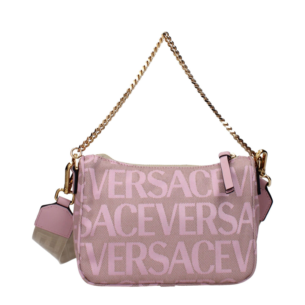 Versace Pink Fabric Handbags