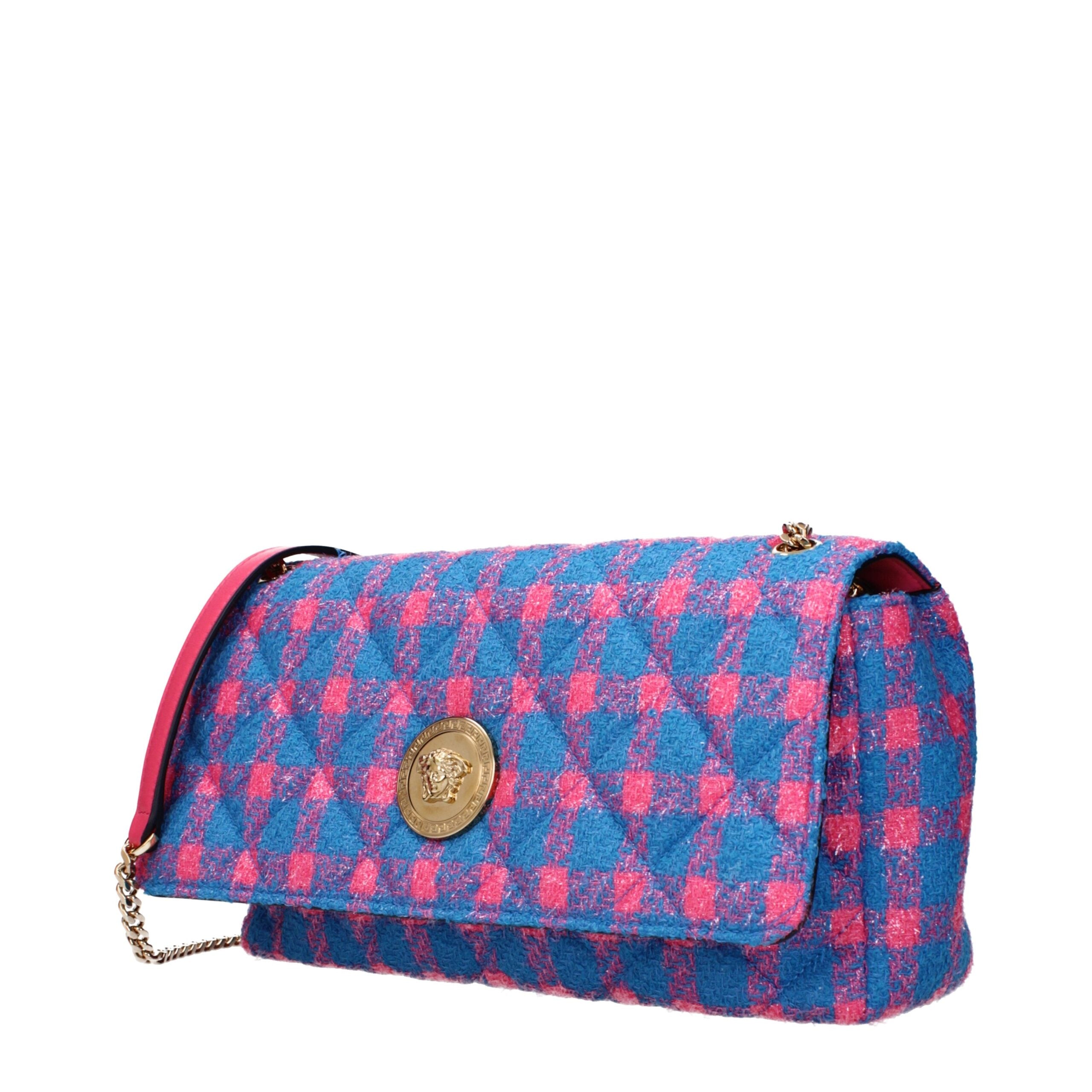 Versace Blue Fabric Crossbody Bags
