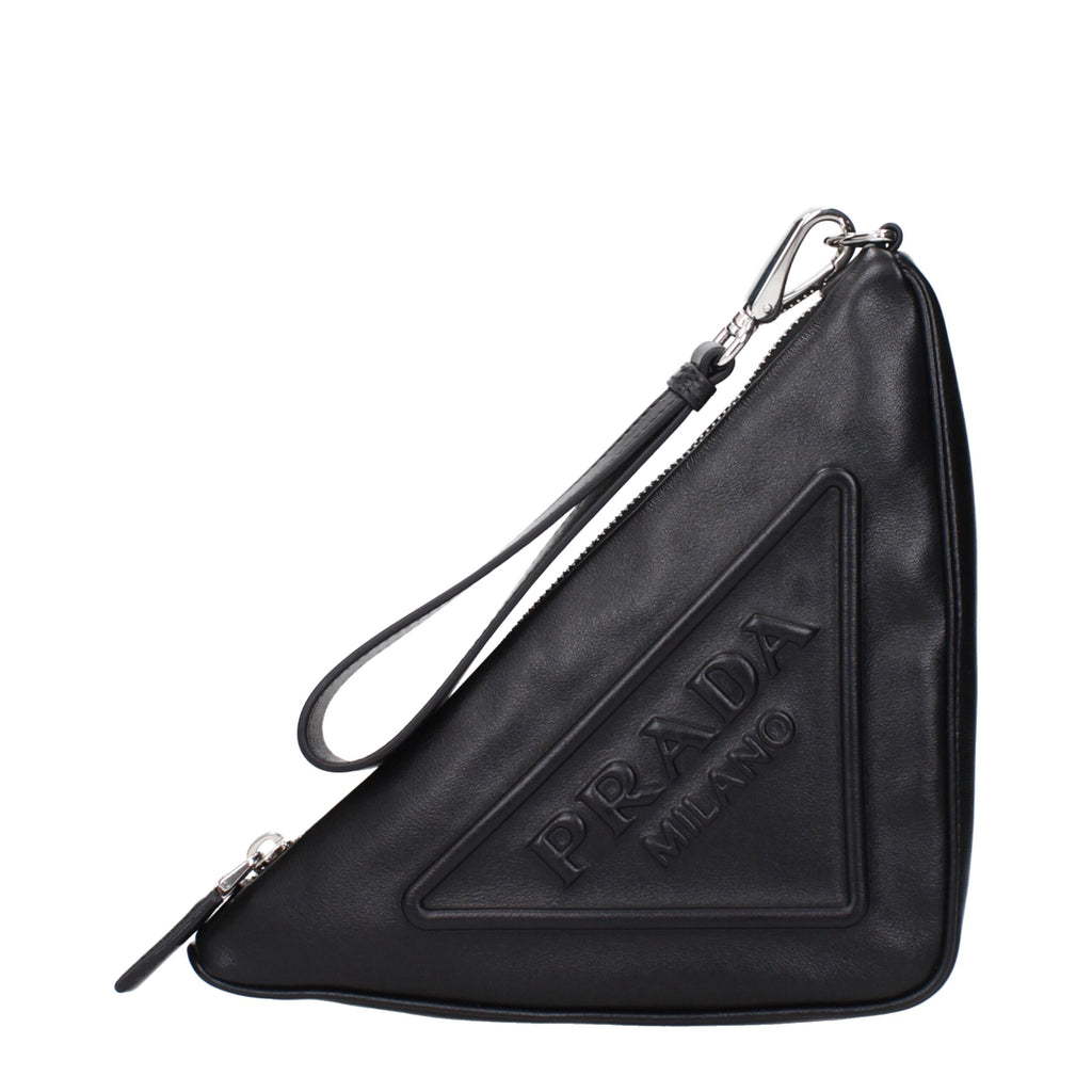Prada Black Leather Clutch Bags