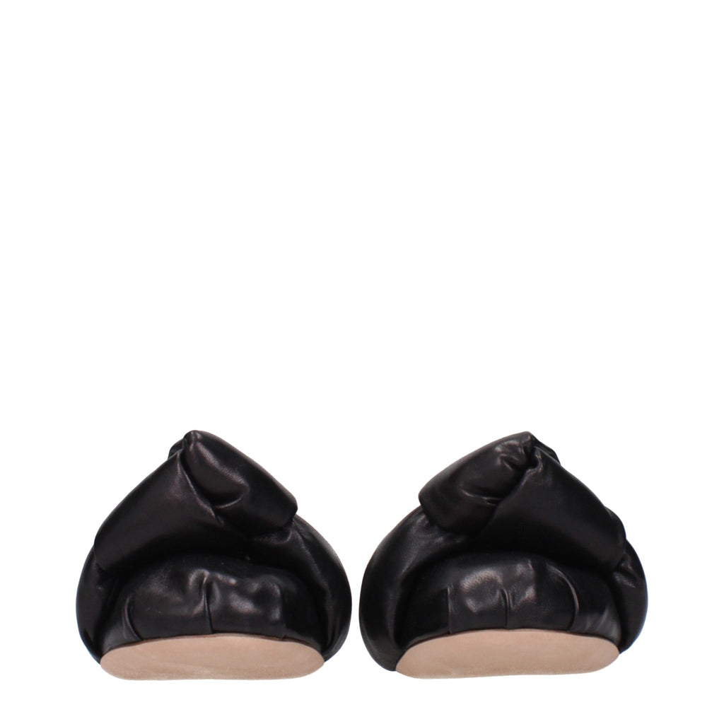 Miu Miu Black Leather Ballet Flats