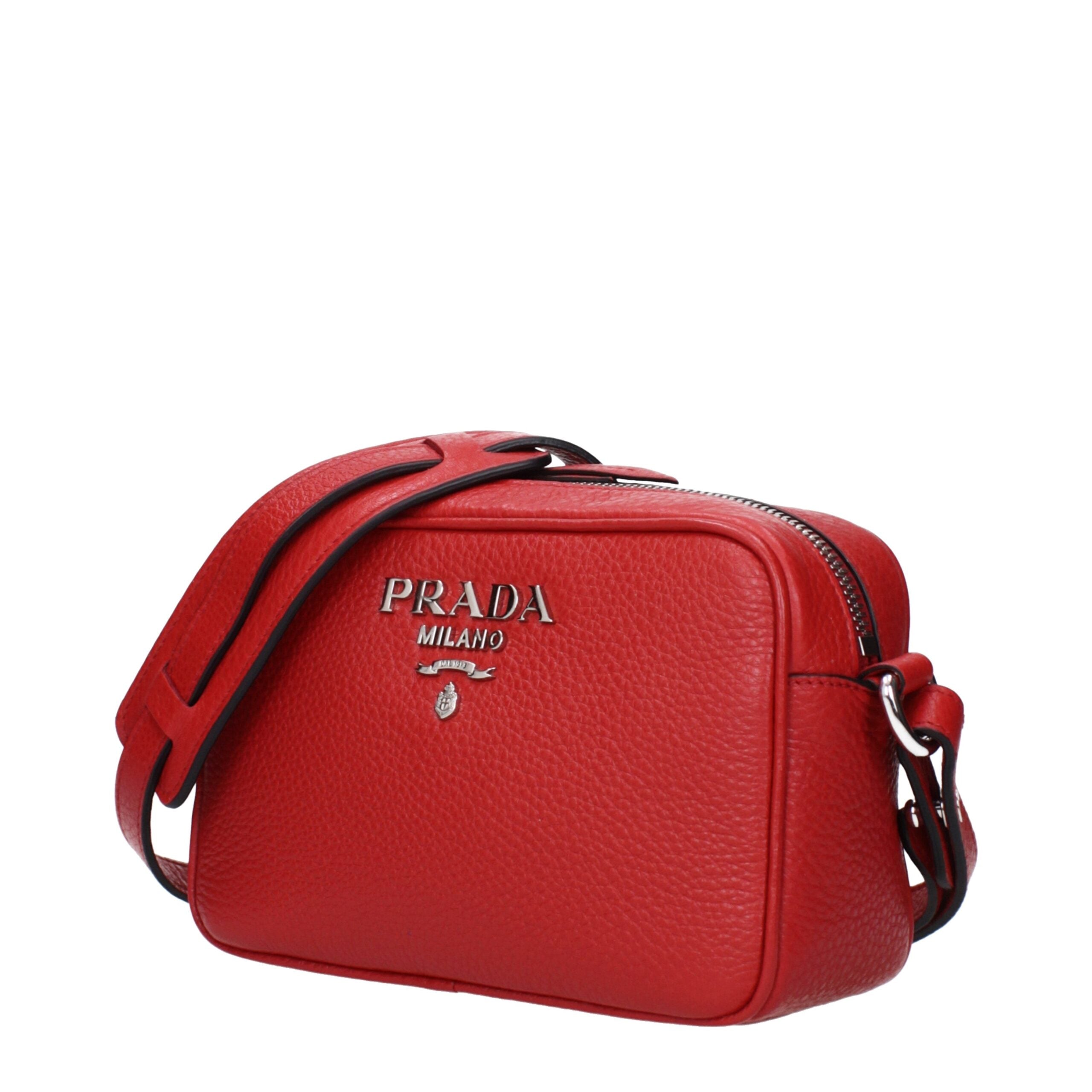 Prada Red Leather Crossbody Bags