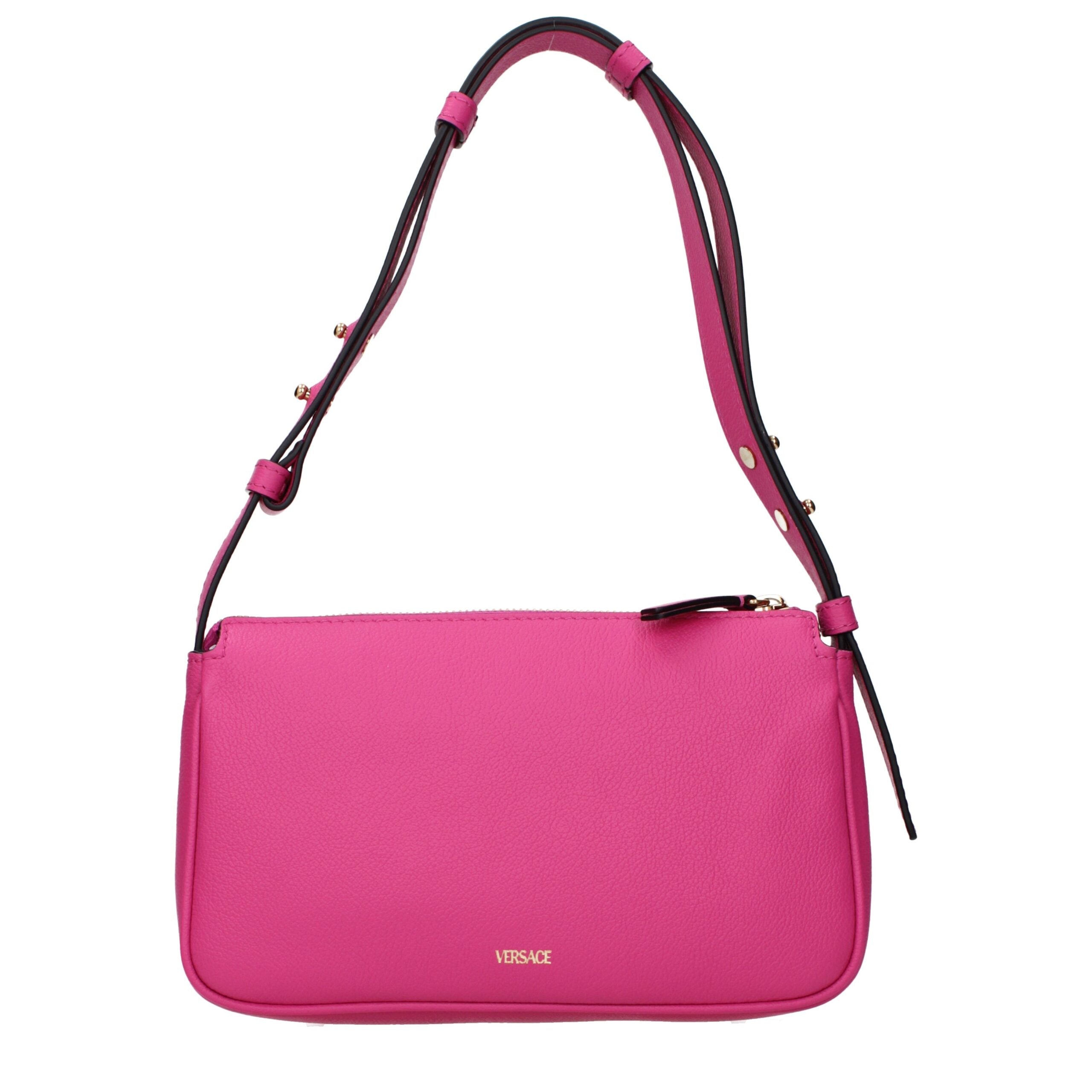 Versace Pink Leather Shoulder Bag