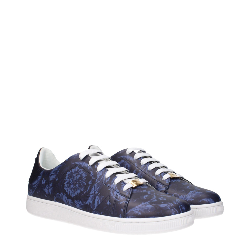 Versace Blue Leather Low Tops