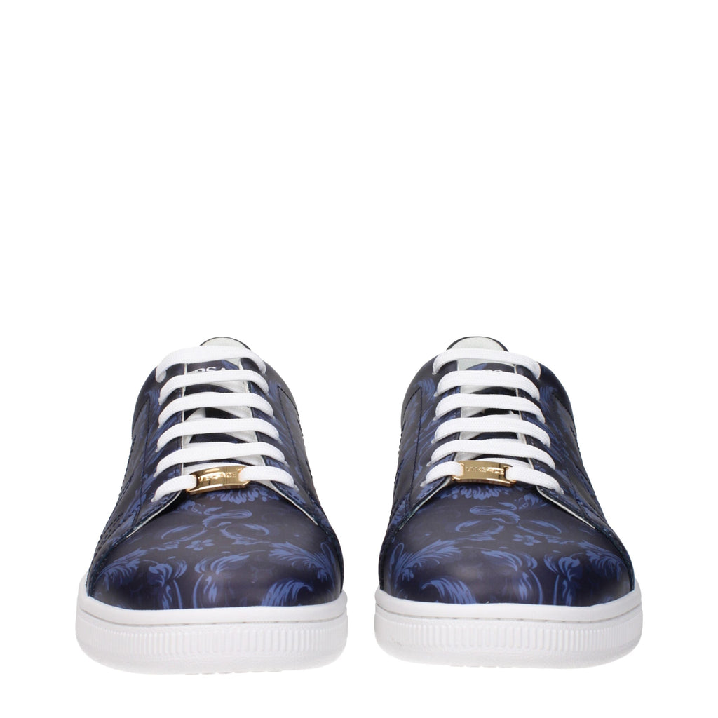 Versace Blue Leather Low Tops
