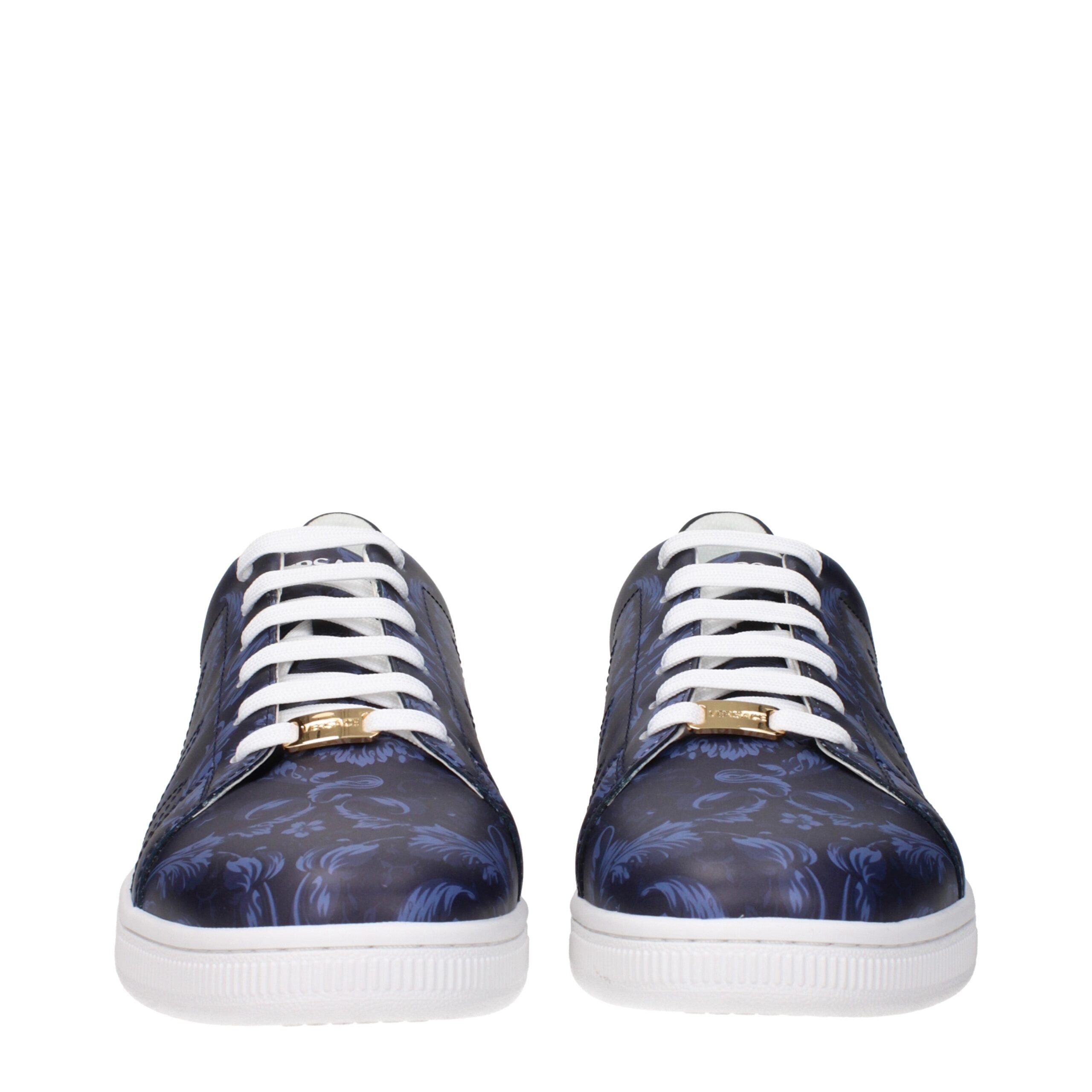 Versace Blue Leather Low Tops